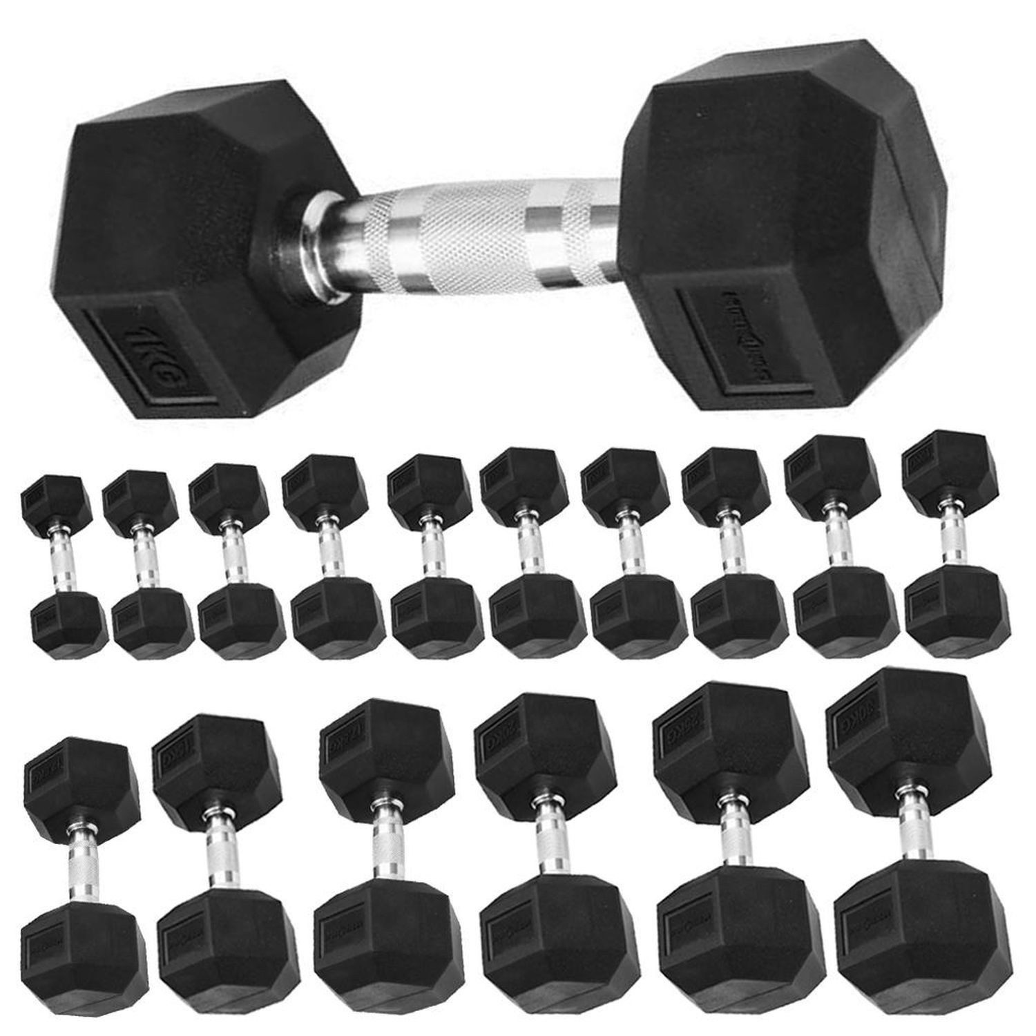 Sporttrend 24 Kurzhantel Hexagon Hanteln 1 - 50kg