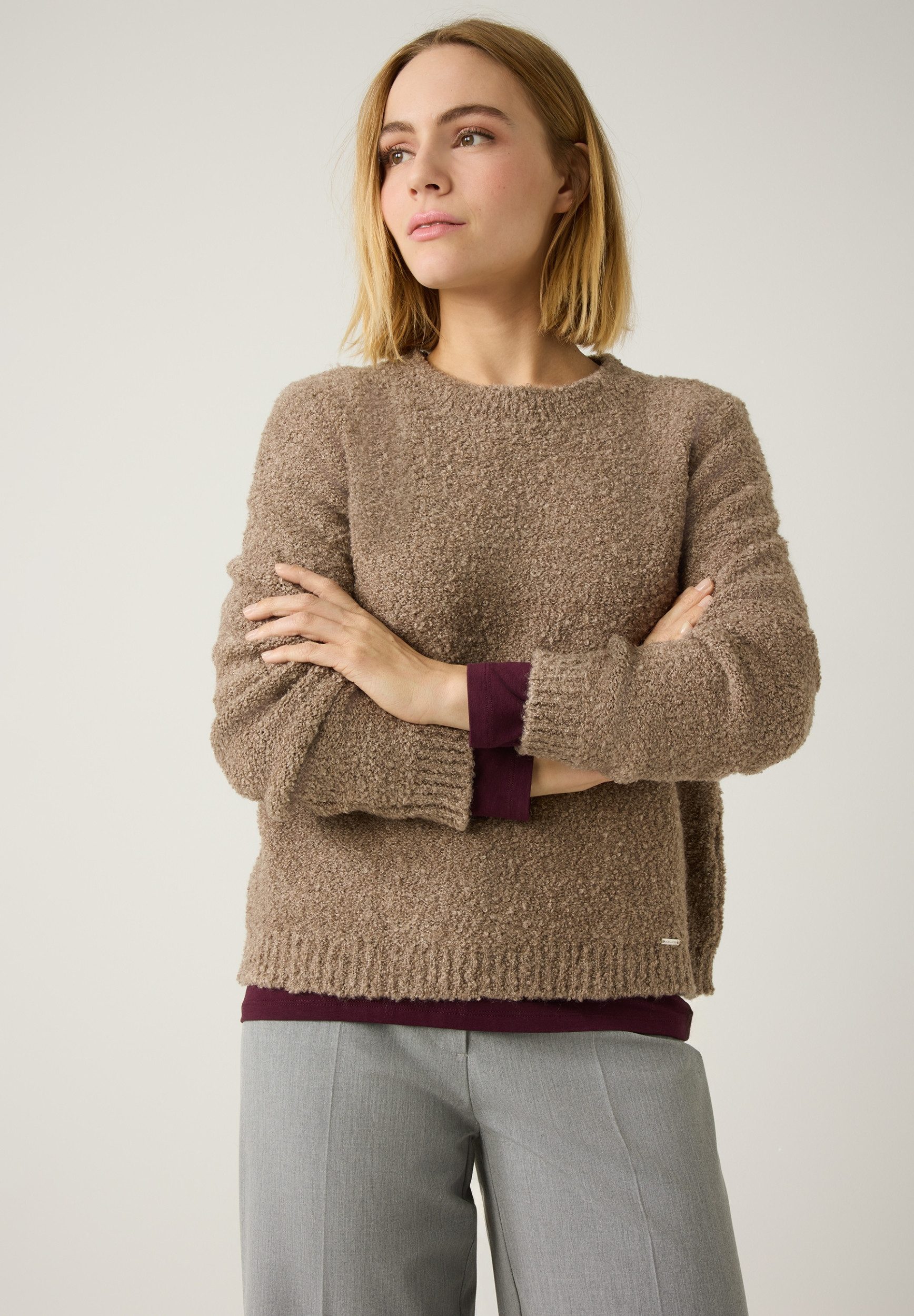MORE&MORE Strickpullover Bouclé Pullover günstig online kaufen