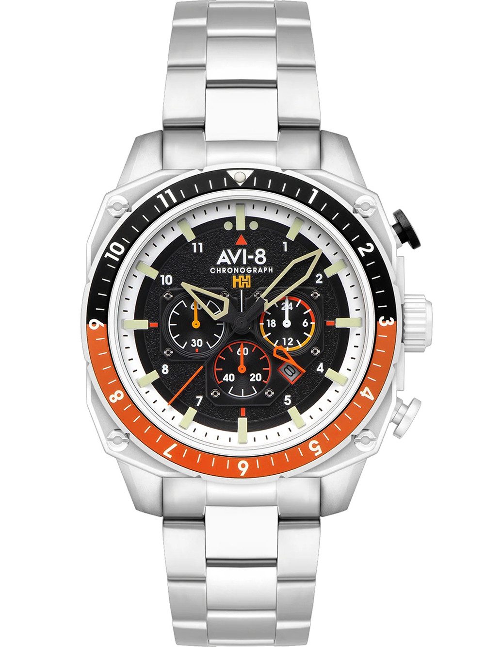 Quarzuhr AVI-8 AV-4100-11 Herrenuhr Hawker Hunter Dual Time Chronograph 43mm 5A AVI-8 AV-4100-11 Herrenuhr Hawker Hunter Dual Time Chronograph 43mm 5ATM