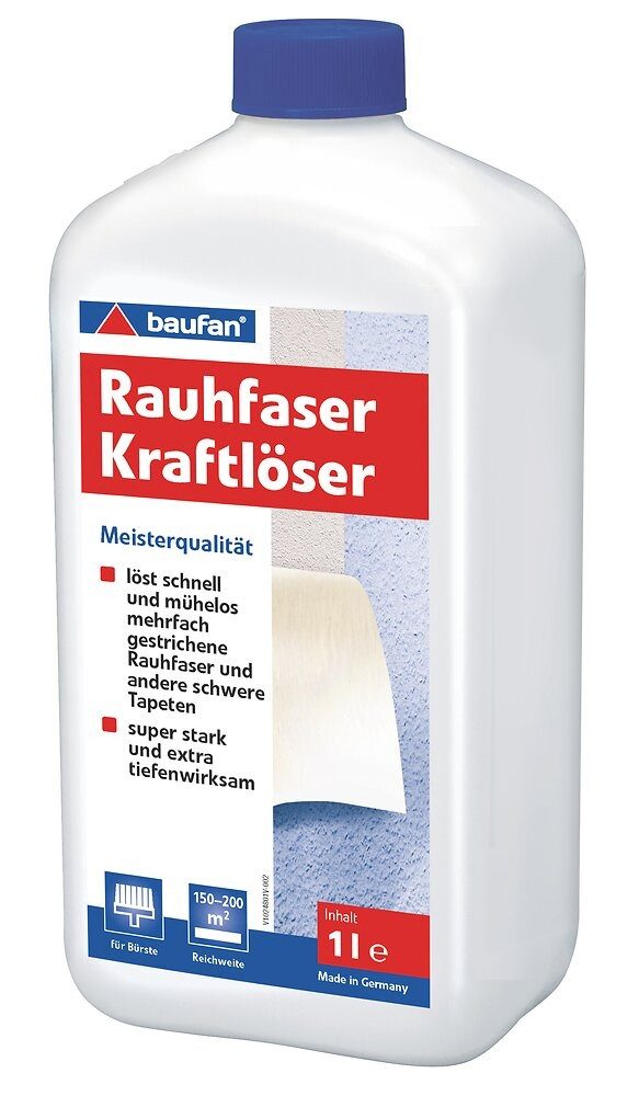 baufan® Tapetengrund Rauhfaser-Kraftlöser Tapetenablöser 1L schwere Tapeten Tapetenlöser