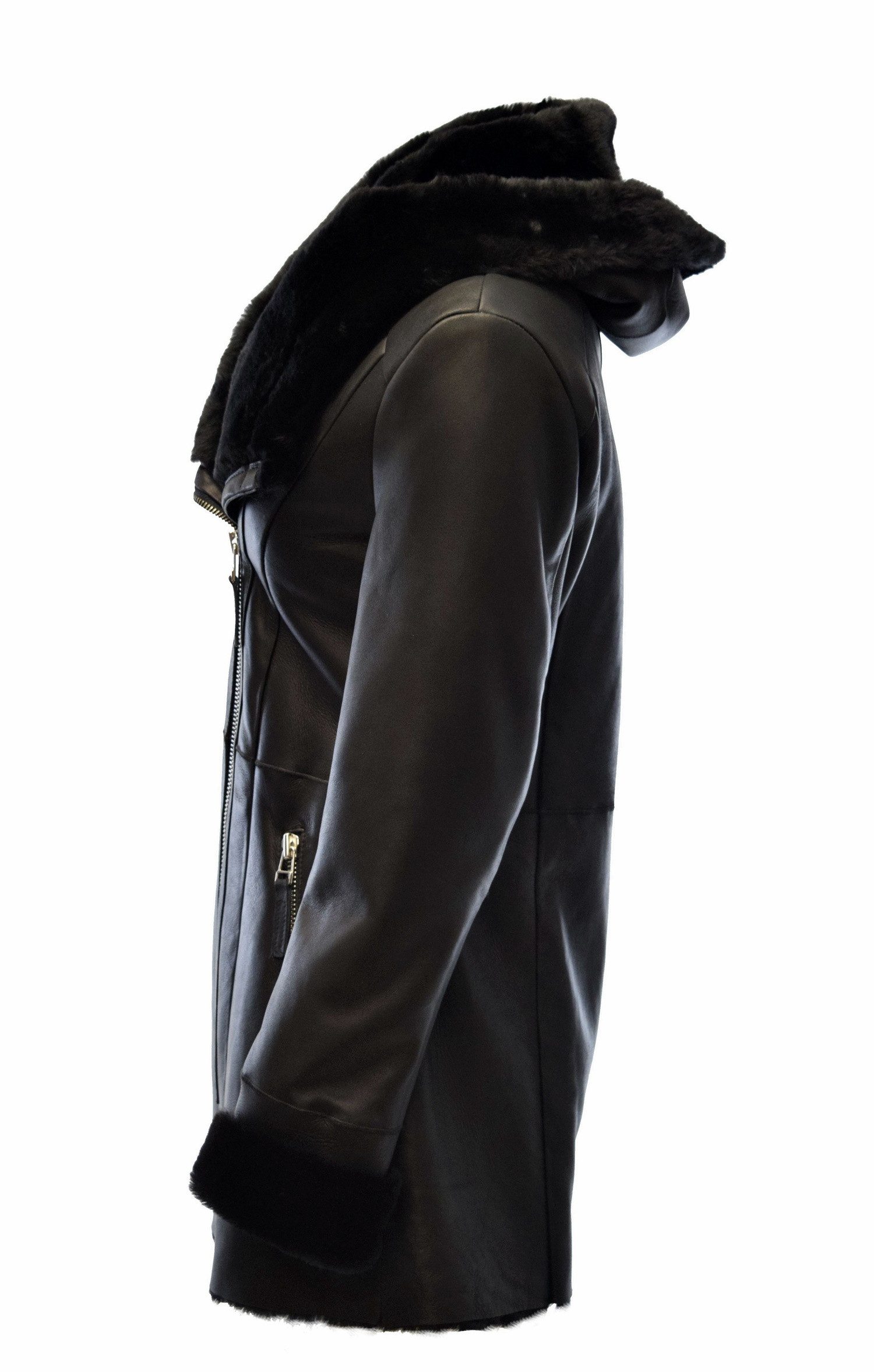 Zimmert Leather Ledermantel Olivia Damen, Lammfellmantel, Kapuze, Beige, Nu günstig online kaufen