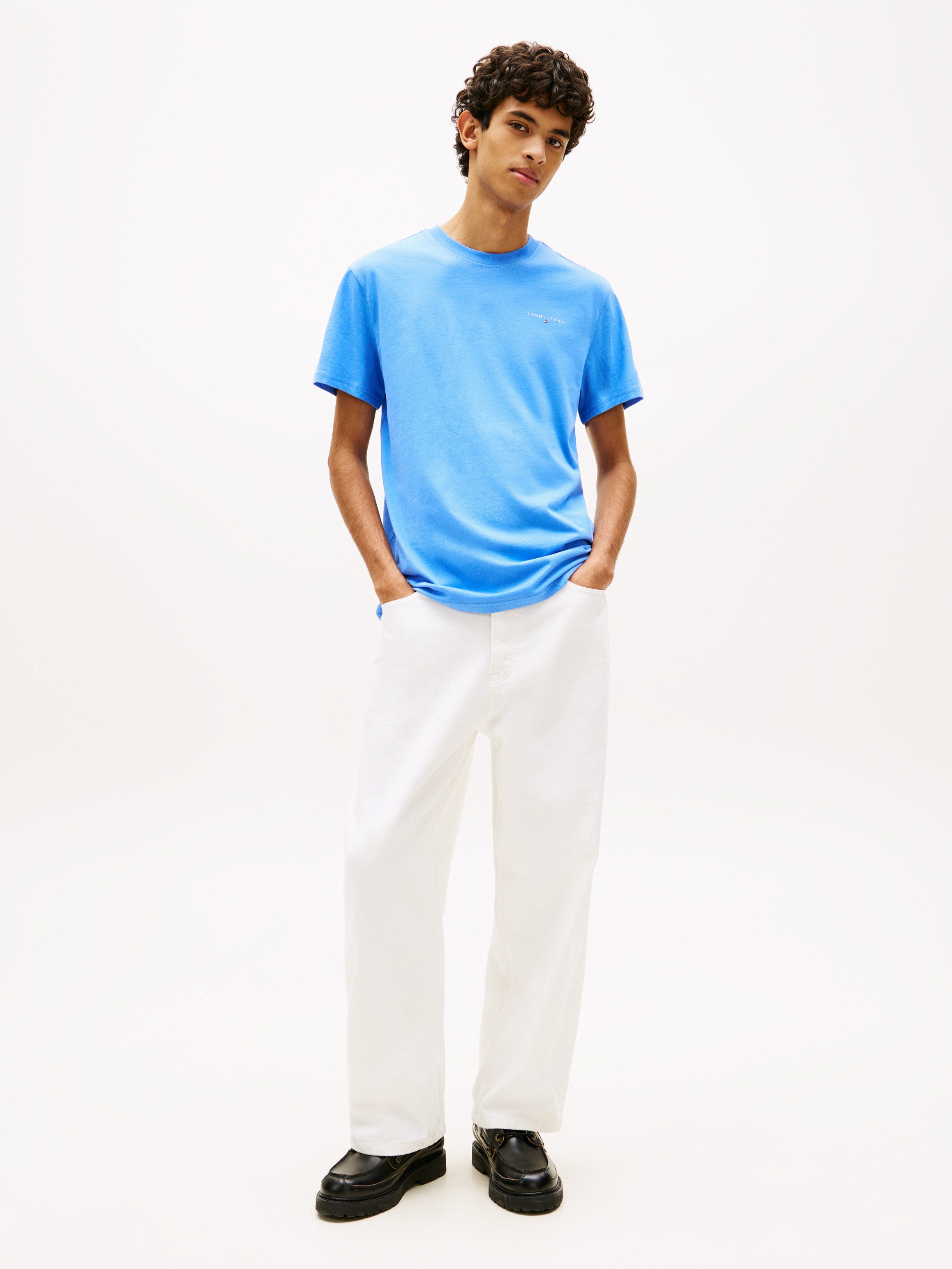 Tommy Jeans T-Shirt TJM SLIM LINEAR CHEST TEE EXT Mit Rundhalsausschnitt