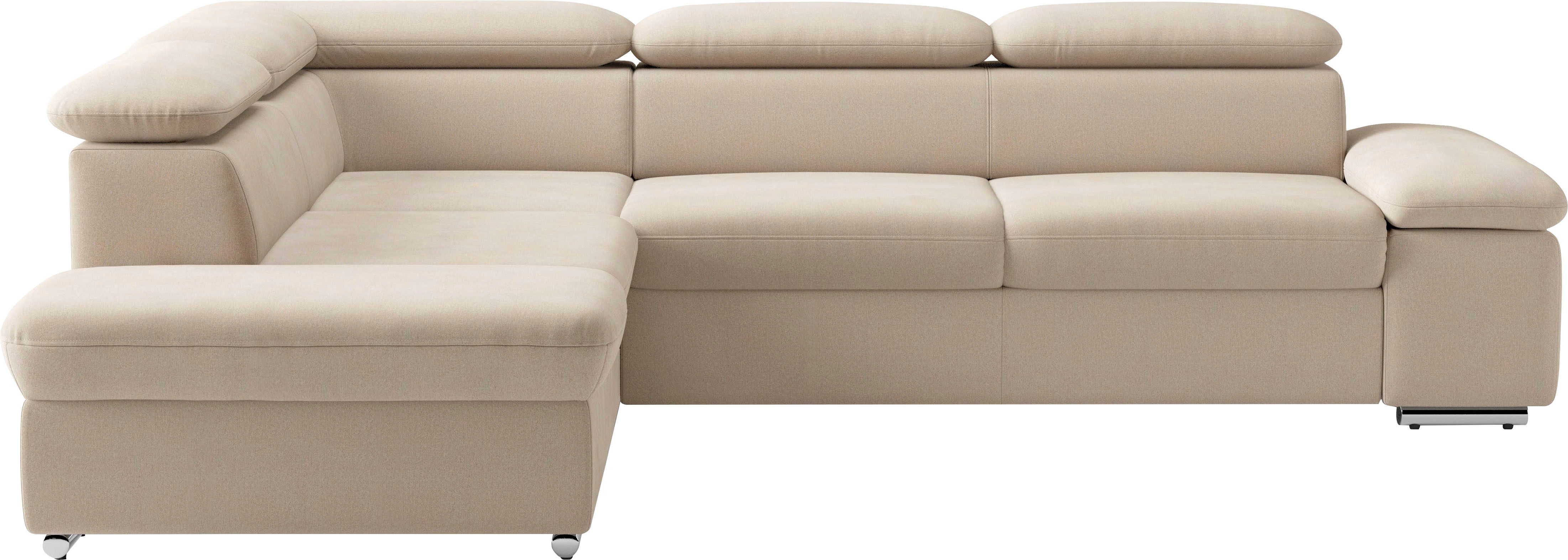 sit&more Ecksofa Valantine L-Form, B: 272 cm, mit Arm- & Kopfteilverstellung, optional mit Bettfunktion