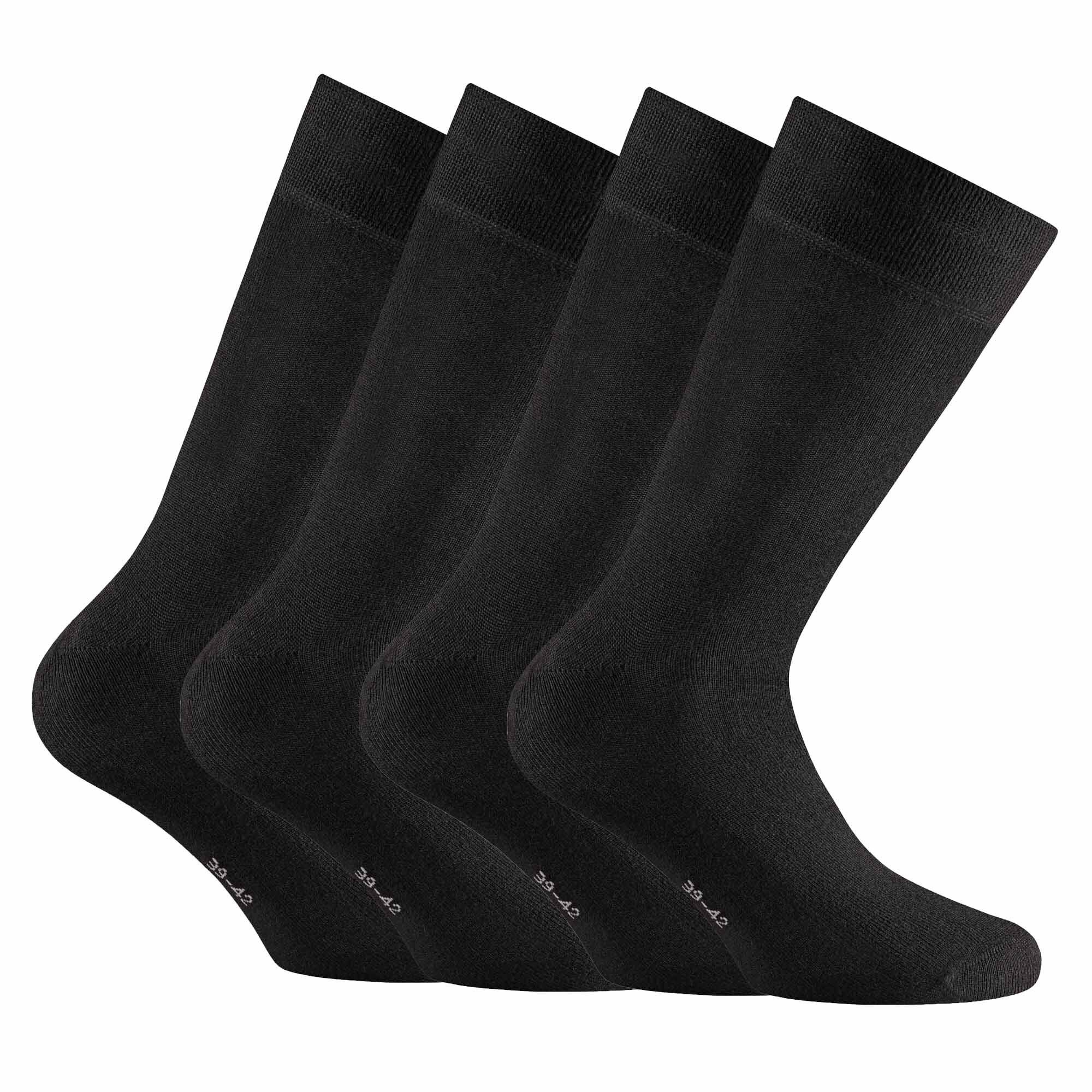 Rohner Socks Kurzsocken Unisex Socken, 4er Pack - Bambus, Kurzsocken Schwarz