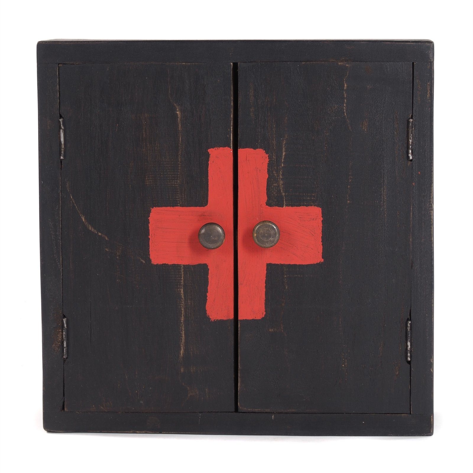 DESIGN DELIGHTS Wandregal MEDIZINSCHRANK "MEDIC", schwarz-natur Farbe: Wandschrank, Mahagoni, 35x35x13 cm, 04