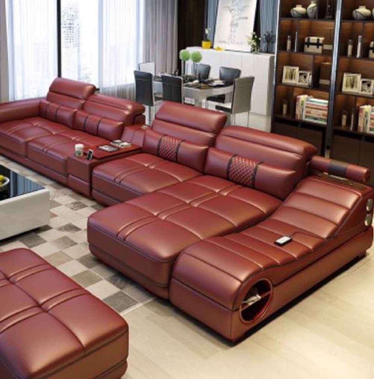 JVmoebel Ecksofa, Wohnlandschaft Luxus Sofa Couch Ecksofa L-form Polster Modern Relax Braun