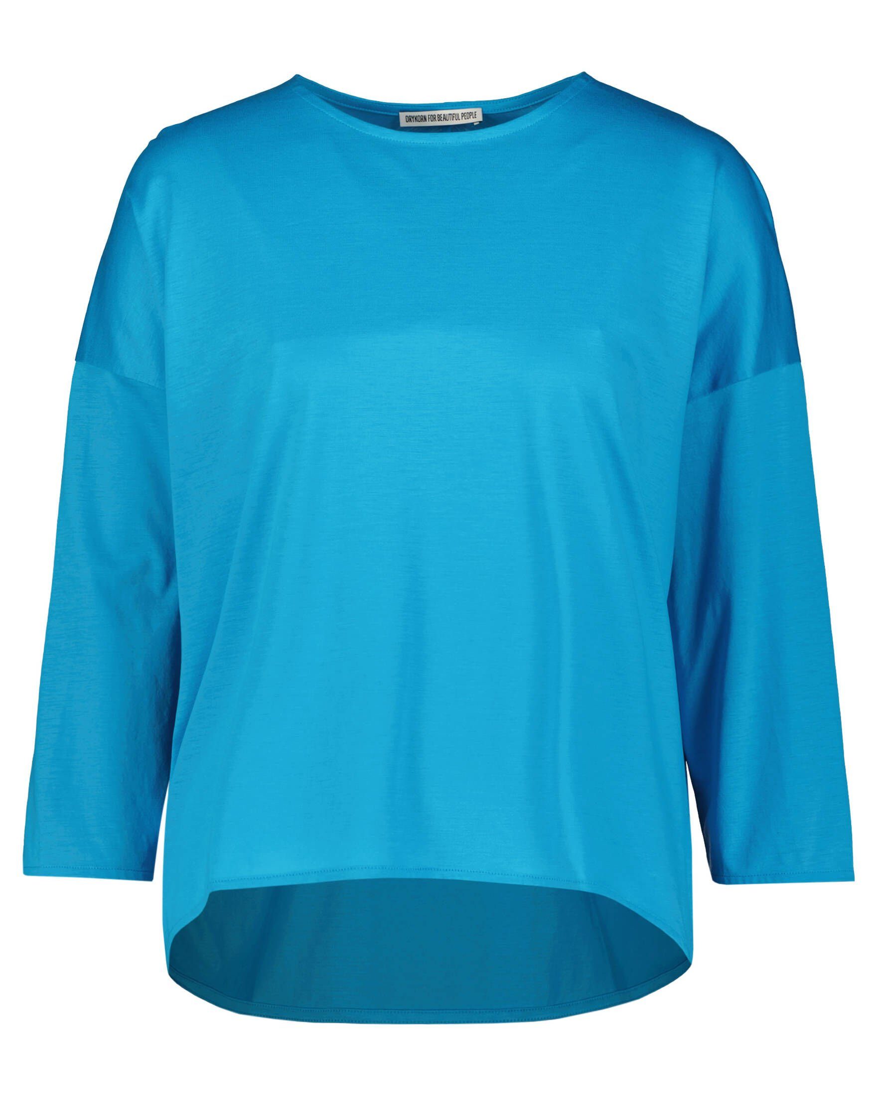 Drykorn T-Shirt Damen Shirt KIRLA 3/4- Arm (1-tlg) blau (51)