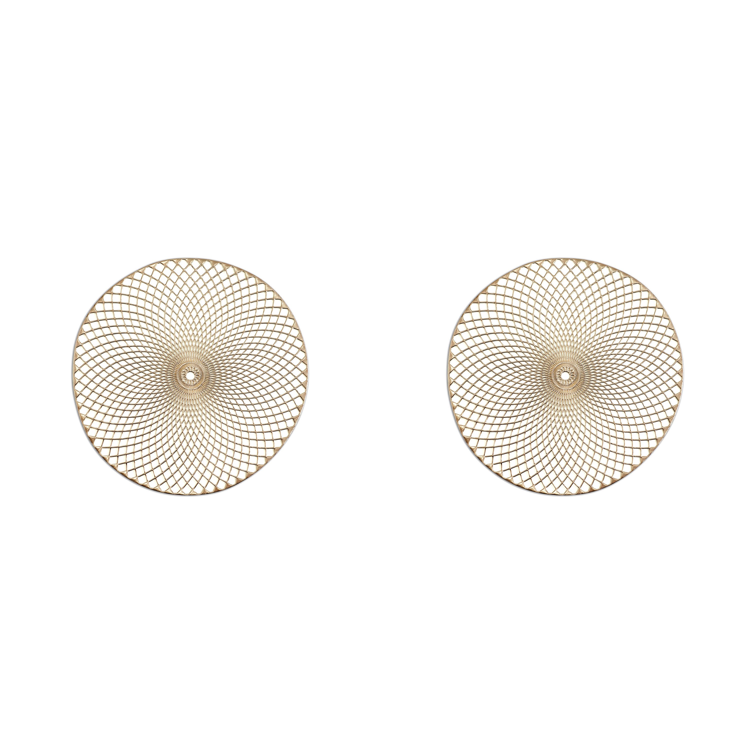 Basera® Platzset 2er-Platzset Ornament Kunststoff rund, (2-St), gold, Ø 36,5 cm