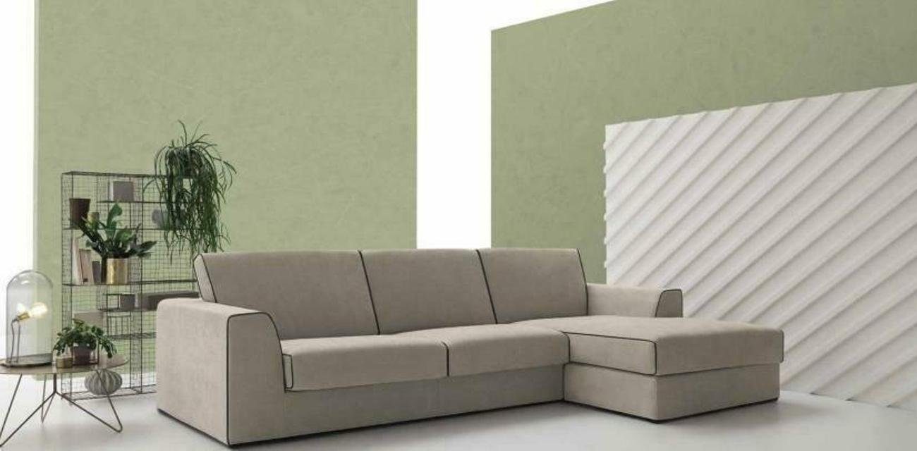 JVmoebel 3-Sitzer Grau Couch Wohnlandschaft Stoff Eck Sofa Textil Sofa L-Form, Made in Europe