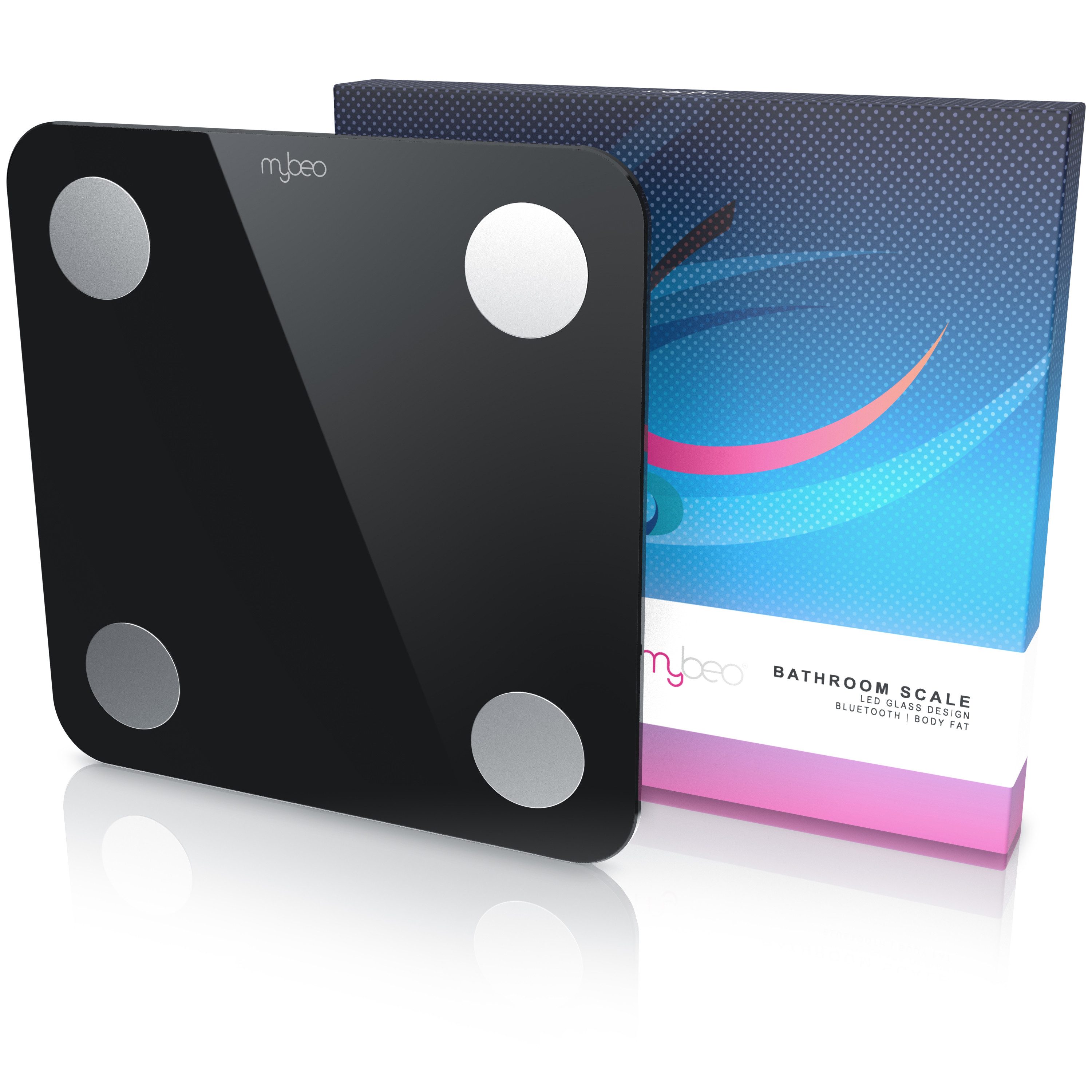 MyBeo Körper-Analyse-Waage Digitale Bluetooth Körperfettwaage, Diagnosewaage mit App-Steuerung, 1-tlg., Multifunktionswaage, BMI, Körperfett, Wasser & Muskelanteil, 5-180 kg