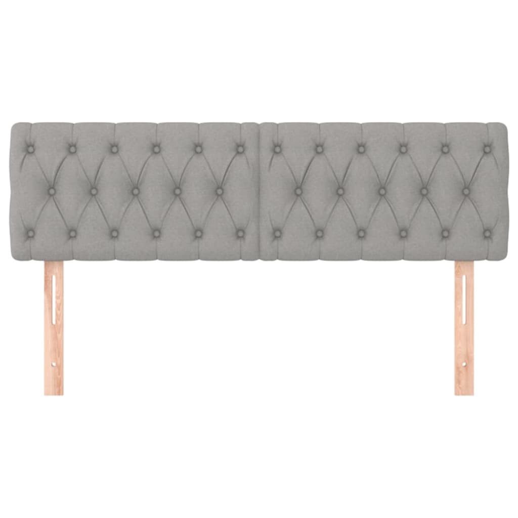 vidaXL Bett Kopfteile Hellgrau 144x7x78/88 cm Stoff (1-tlg)