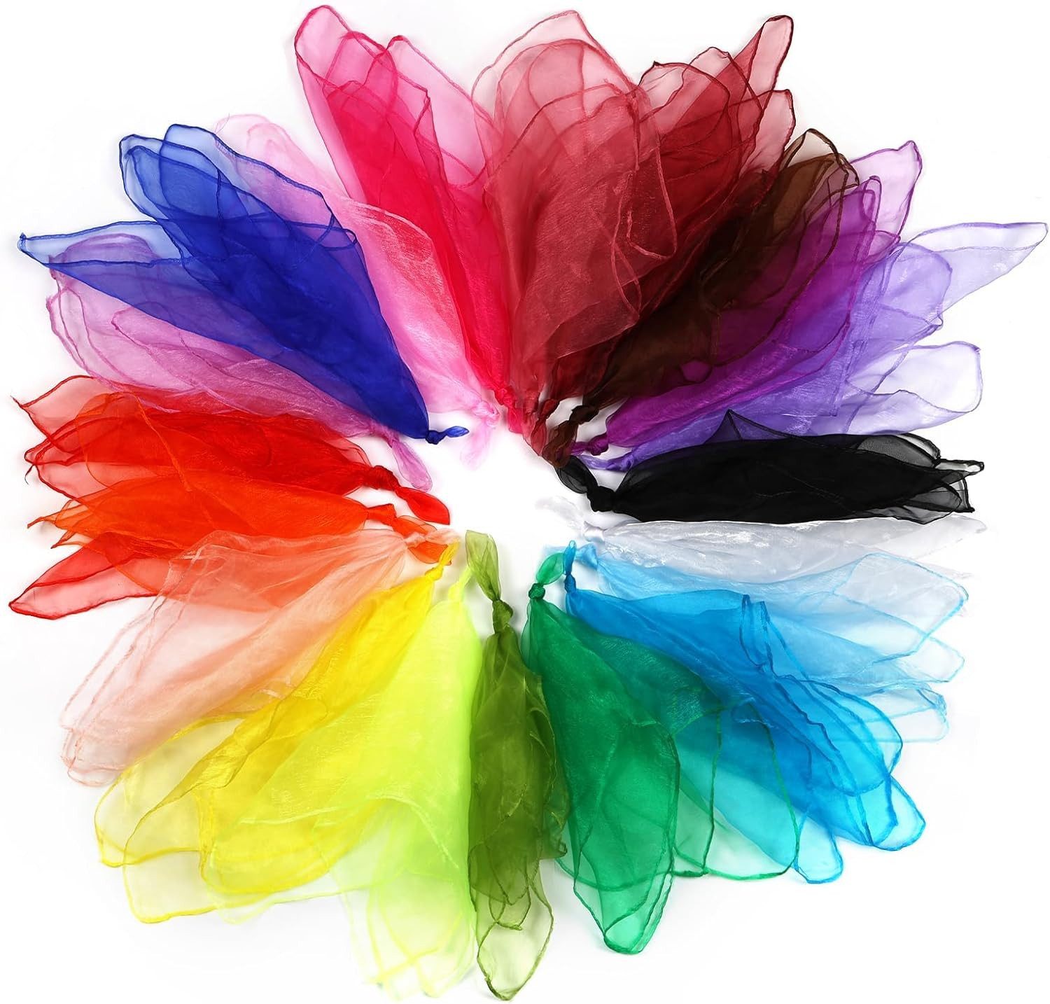 FOUORTUNATE-BEE Lernspielzeug 20er Set Jongliertücher aus Chiffon, bunt für Kinder & Tanz (20-St), Geeignet für Tanz, Spiel und sensorische Entwicklung.