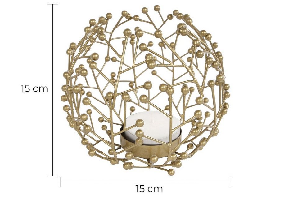Rivanto Teelichthalter Twiggy (1 St), Kerzenständer in einer extravaganten  Form, aus Metall, Der Teelichthalter ist aus Metall und in goldener