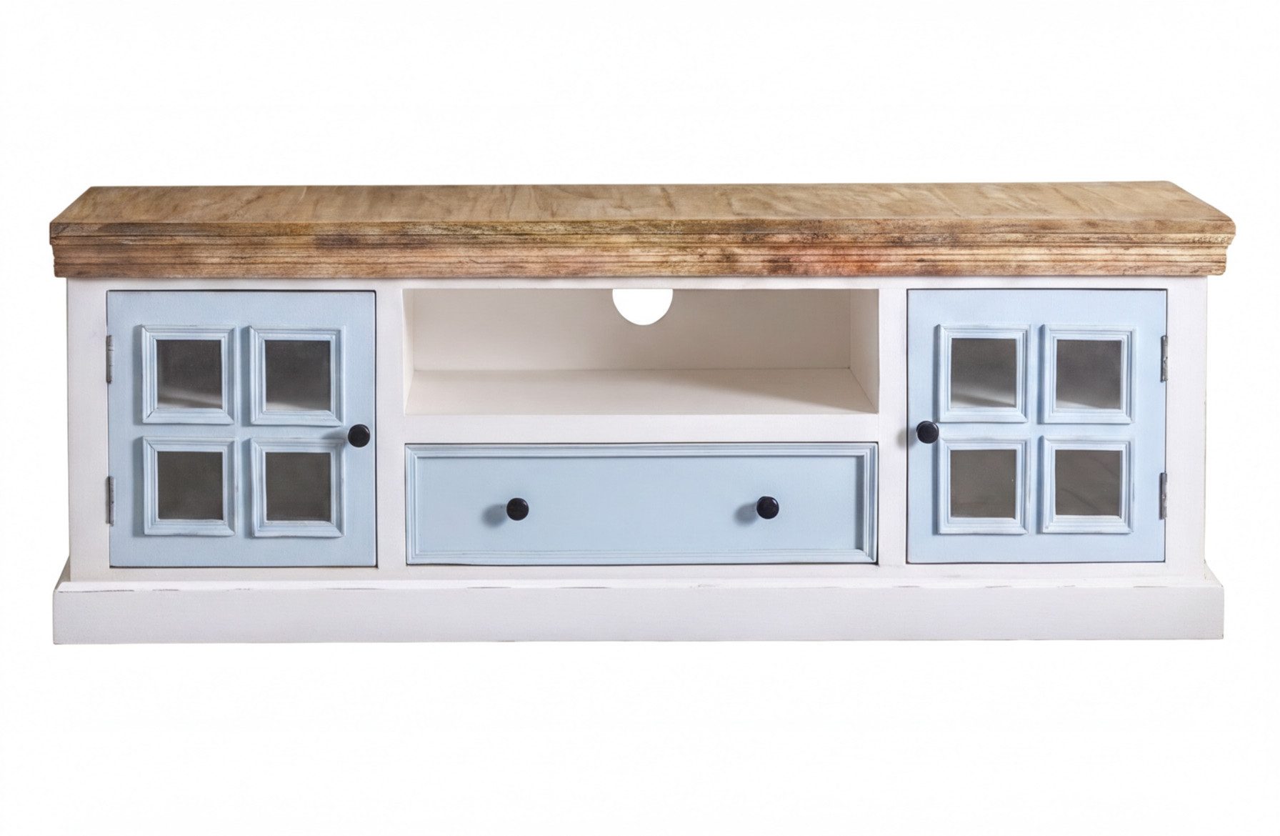 WOLF MÖBEL Sideboard (178 x 38 x 60), SIENA Lowboard mit 2 Türen & 1 Schublade weiß/mana