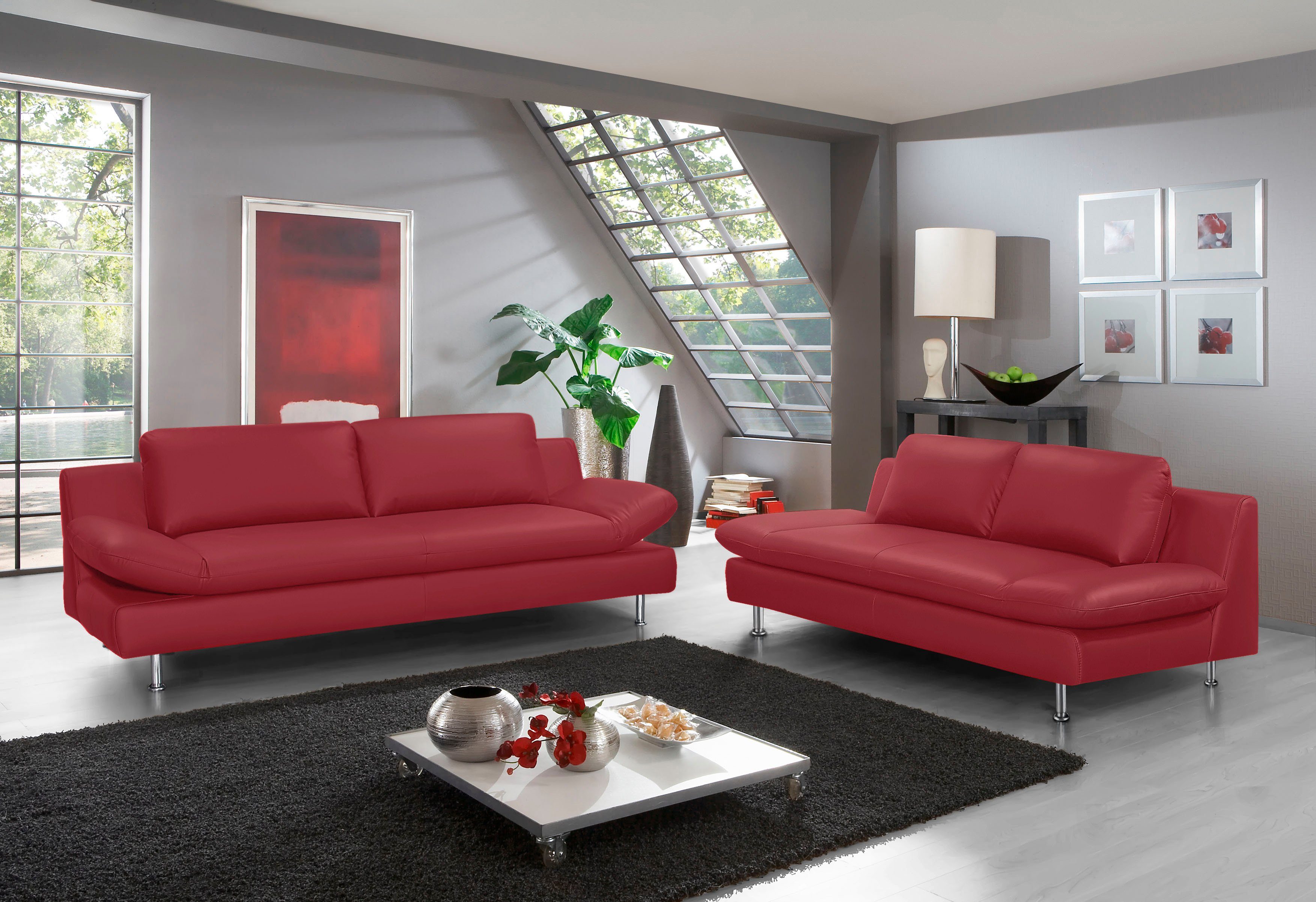 PLACES OF STYLE 3-Sitzer "Redding", in Naturleder günstig online kaufen