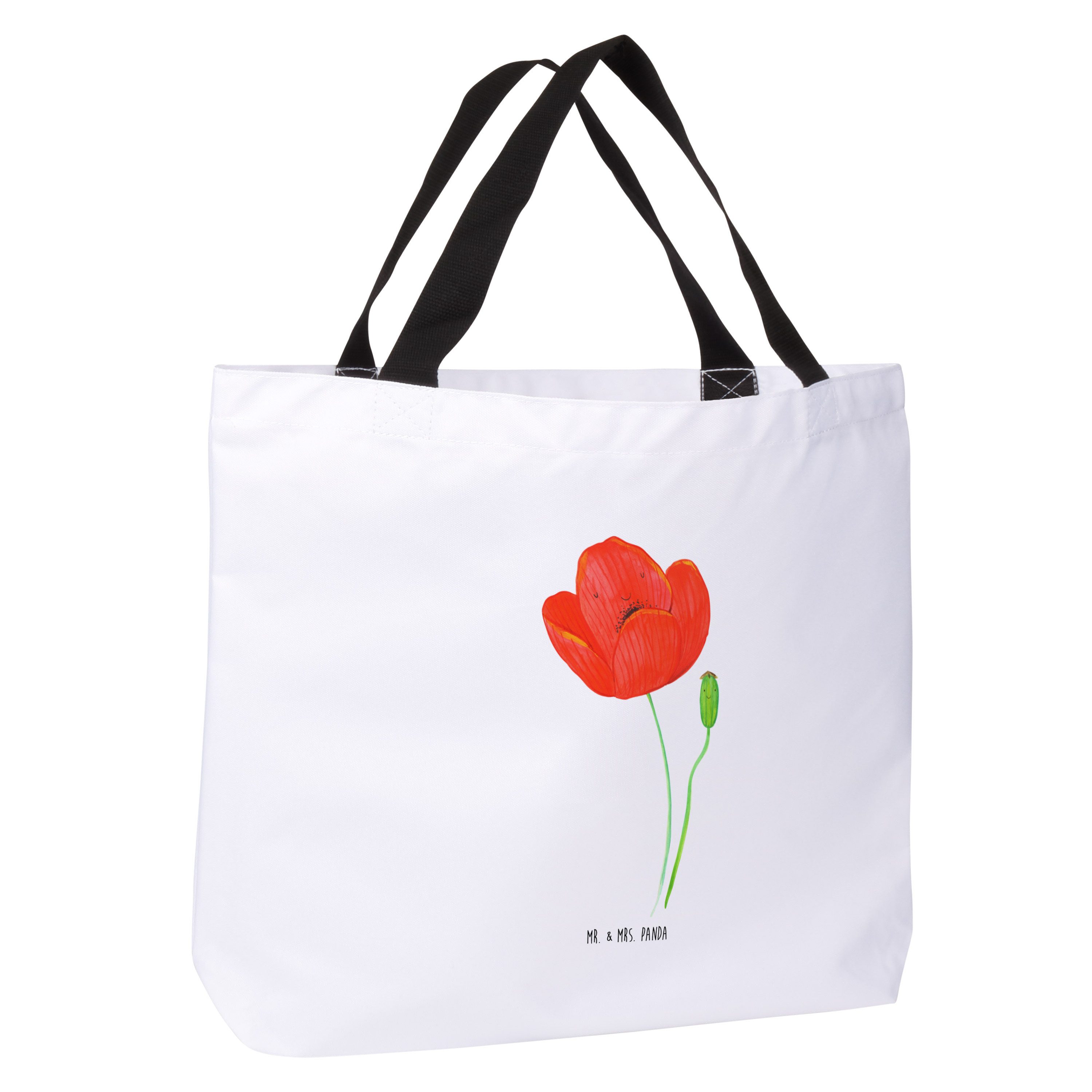 Mr. & Mrs. Panda Shopper Blume Mohnblume, Strandtasche, Weiß, Motivation, Religion, Garten, Se (Packung), Motivation Räubertochter Mohn