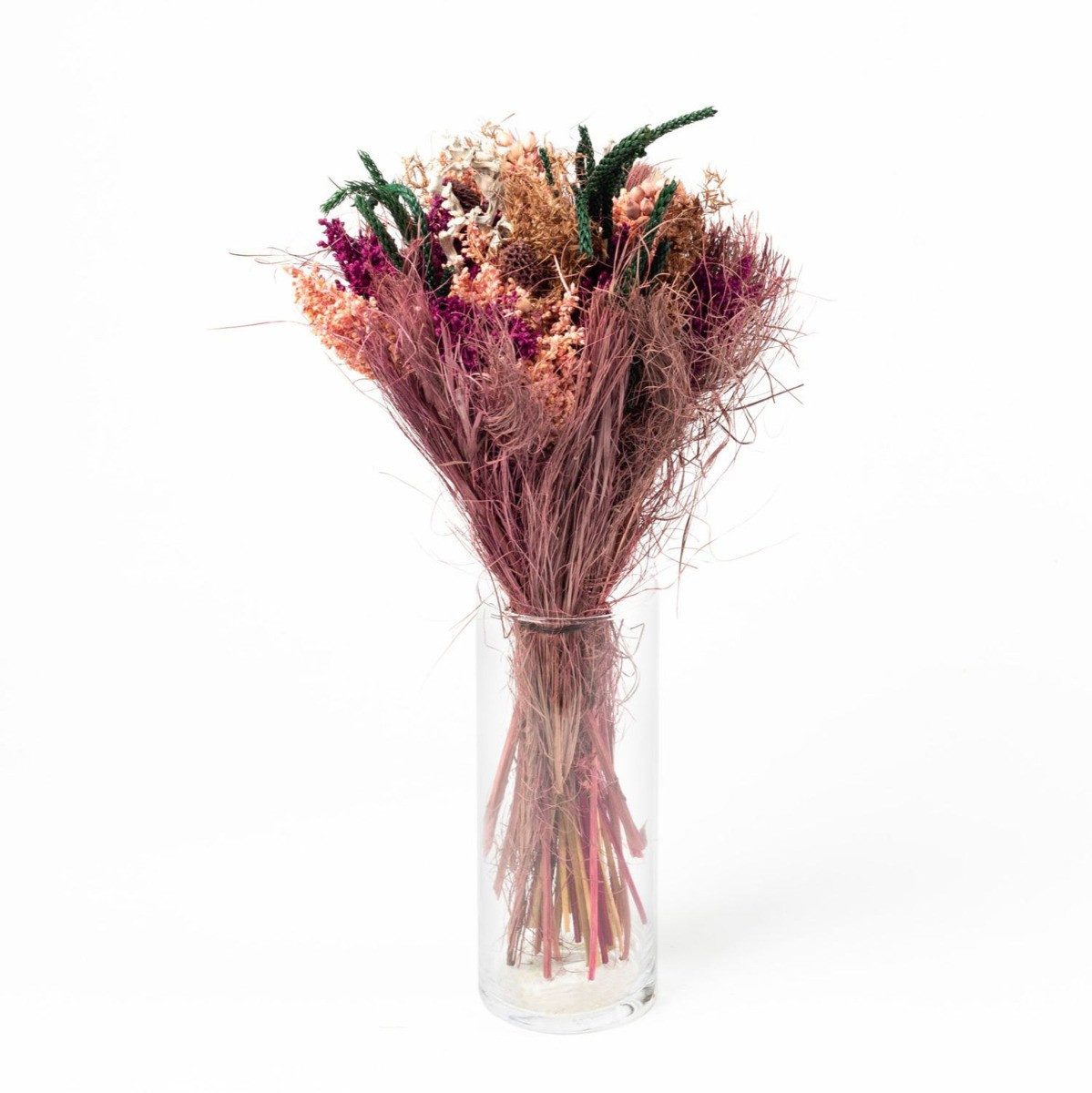 Trockenblume Trockenblumenstrauß Harriet mit Manschette, pink, 40 cm, Ø20 cm, artplants, Höhe 40.0 cm