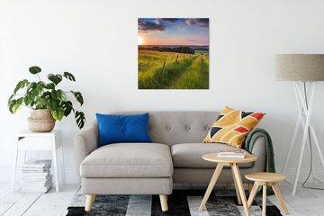 Pixxprint Leinwandbild Bergwiese im Sonnenaufgang, Bergwiese im Sonnenaufgang (1 St), Leinwandbild fertig bespannt, inkl. Zackenaufhänger