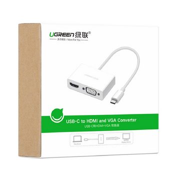 COFI 1453 Adapter Videokonverter USB Typ C - HDMI / VGA für TV Laptop PC weiß USB-Adapter