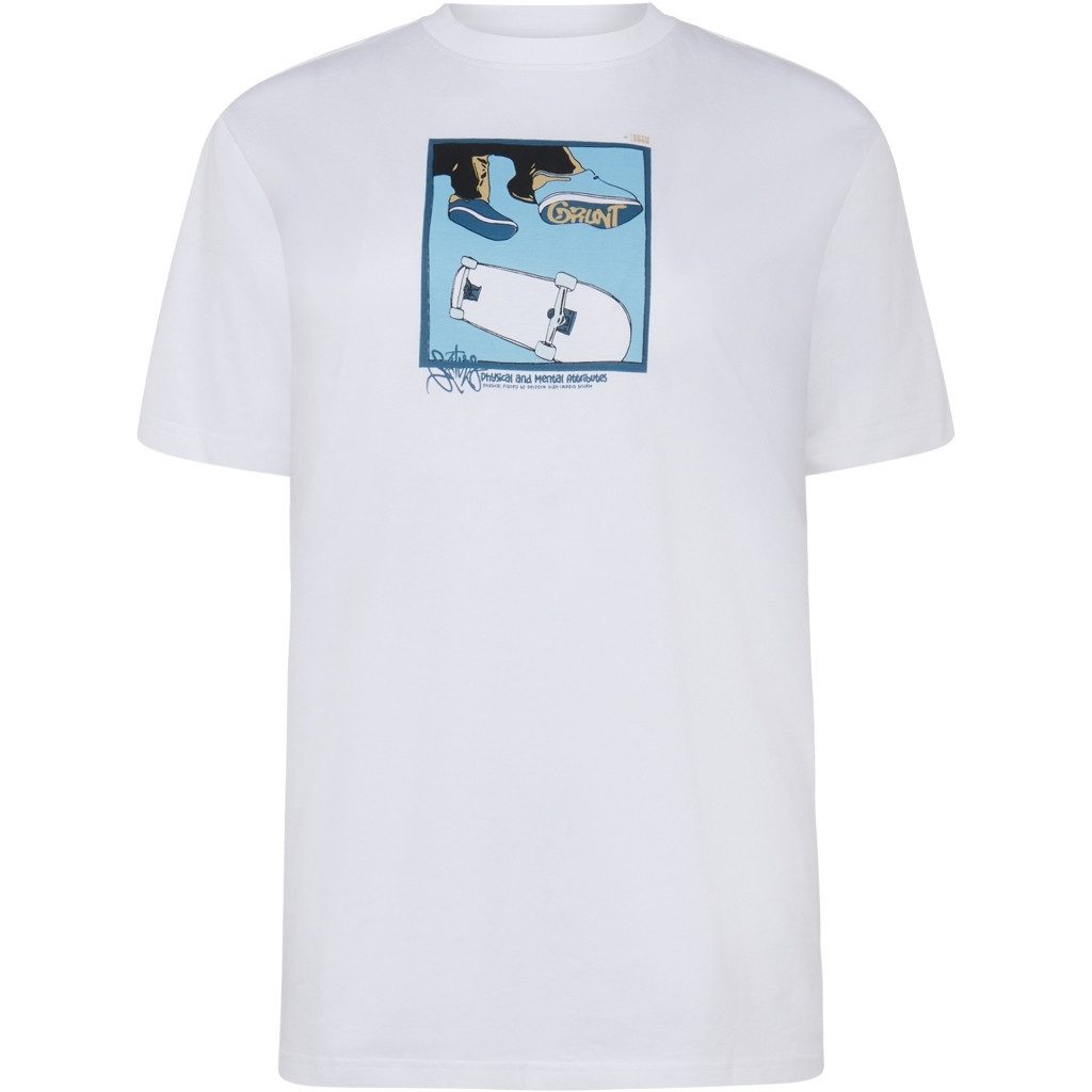 GRUNT T-Shirt GRBabui (1-tlg) Weißes Shirt mit farbigem Frontprint im Skateboard-Style