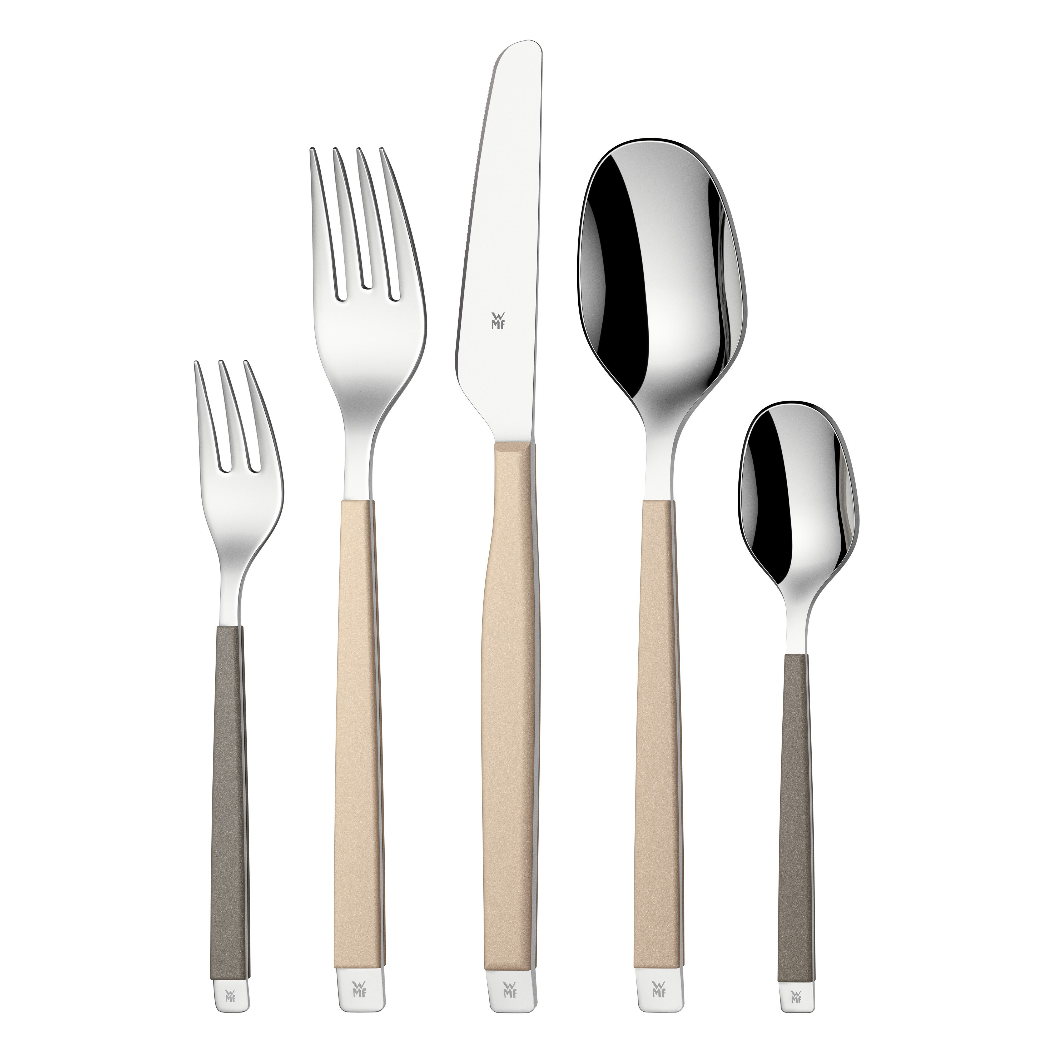 WMF Besteck-Set Emotion (30-tlg), 6 Personen, Cromargan® Edelstahl Rostfrei 18/10, Kunststoff, hochwertiger Cromargan Edelstahl, 6 Personen, robuste Kunststoffgriffe