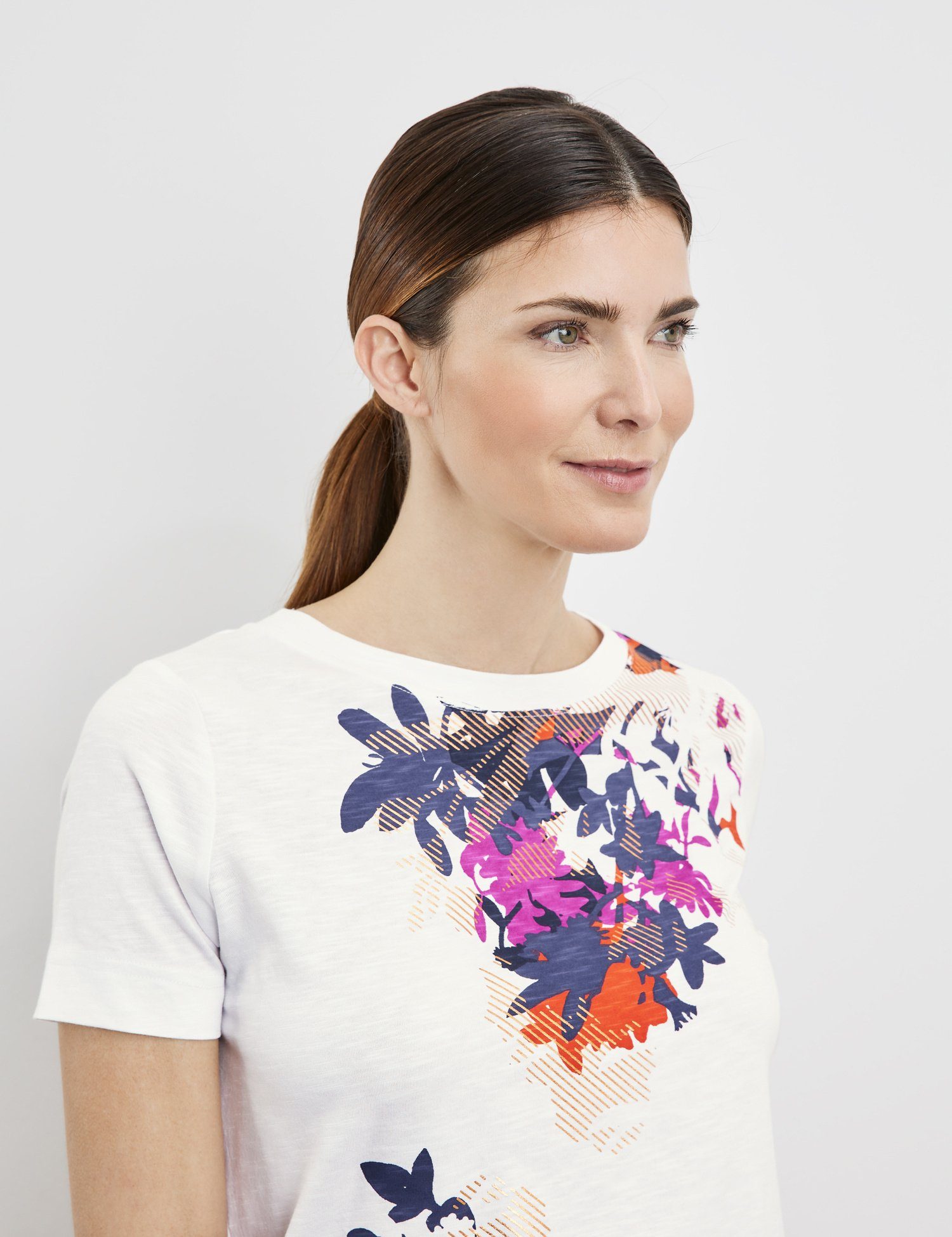 mit floralem GERRY Kurzarmshirt Frontprint WEBER T-Shirt