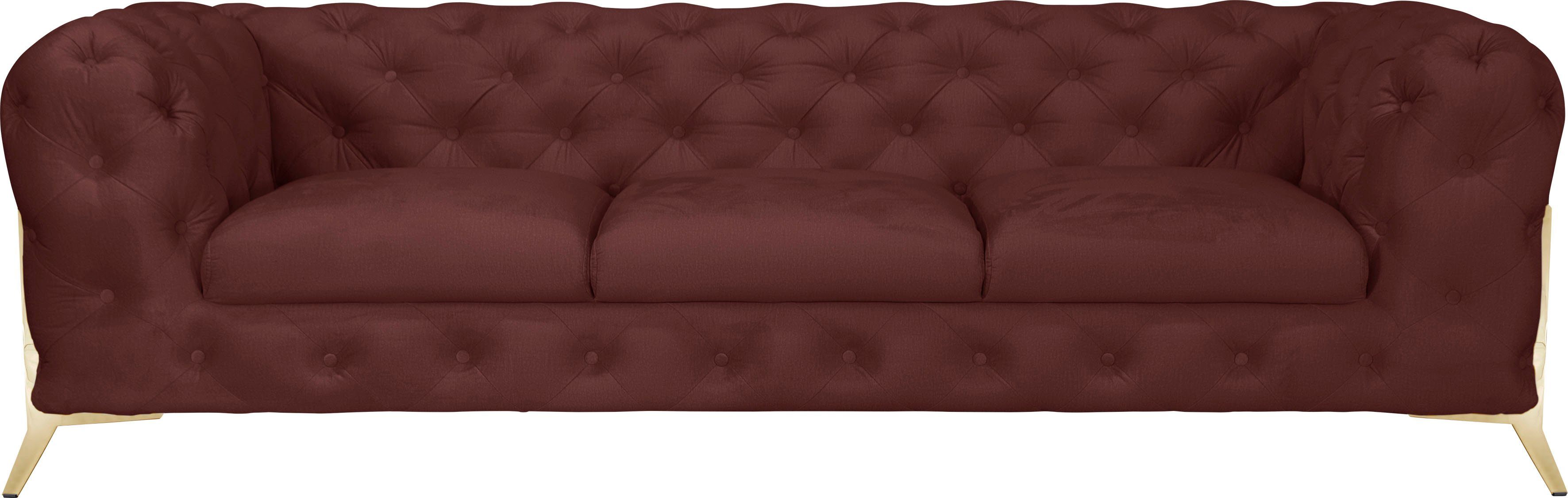 Leonique Chesterfield-Sofa Amaury, aufwändige Knopfheftung, moderne Chesterfield Optik, Fußfarbe wählbar