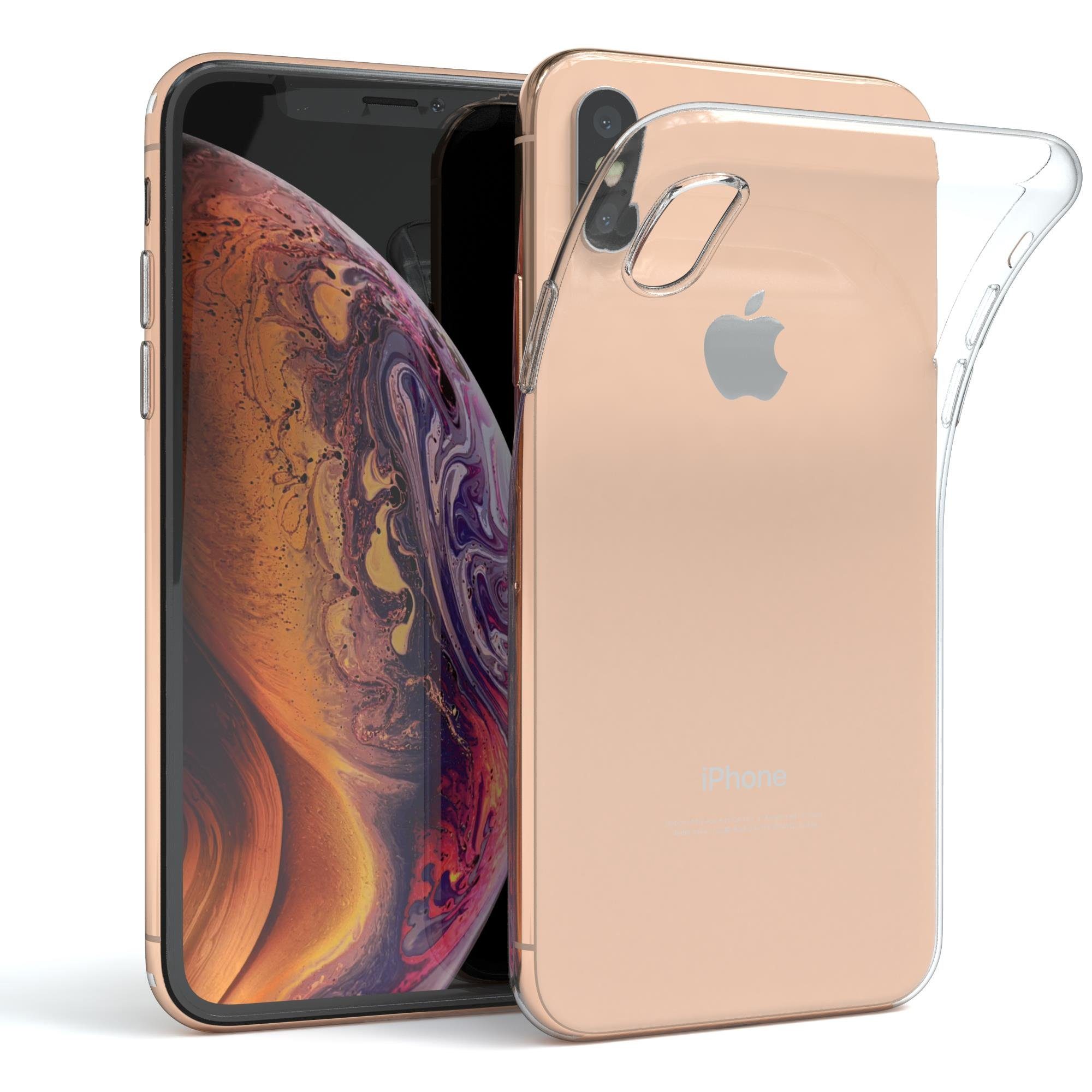 EAZY CASE Handyhülle Slimcover Clear für Apple iPhone XS MAX 6,5 Zoll, durchsichtige Hülle Ultra Dünn Silikon Backcover TPU Telefonhülle Klar