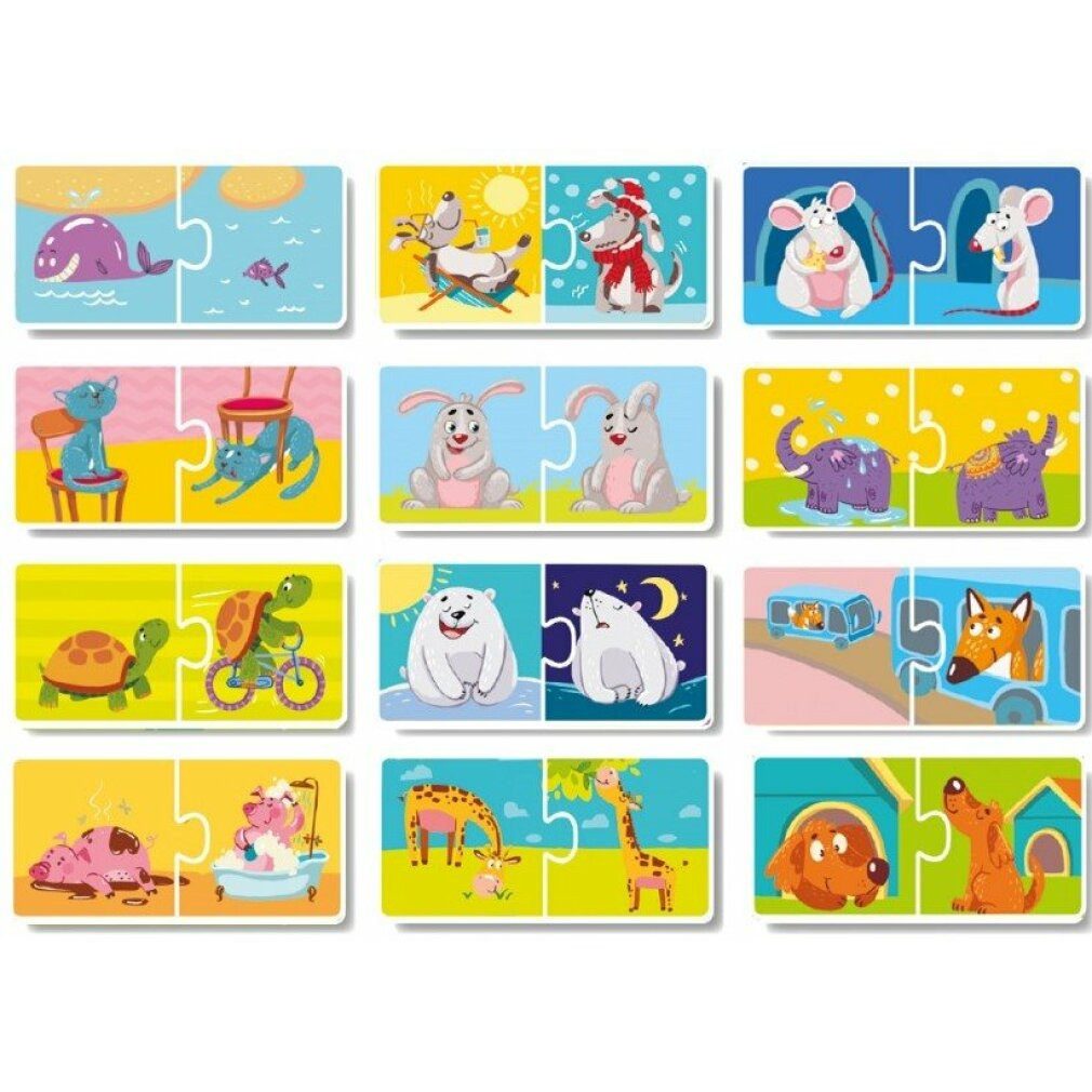 dodo Puzzle DODO Puzzle Gegensätze 12x2 Teile, Puzzleteile