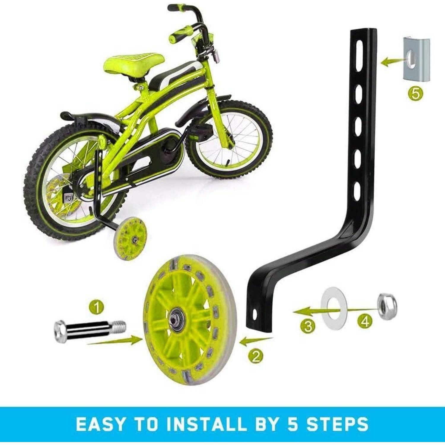 LuxusKollektion Fahrrad-Stützrad Stützräder Kinderfahrrad Erwachsene Universal Hilfsräder Gelb 1PCS