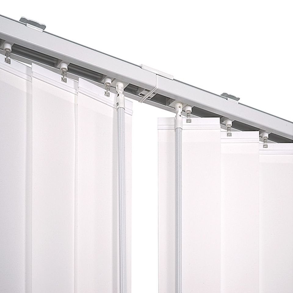 Lamellenvorhang Komplettset verdunkelnd Lamellenvorhang 89mm weiß Vertikaljalousie, ventanara