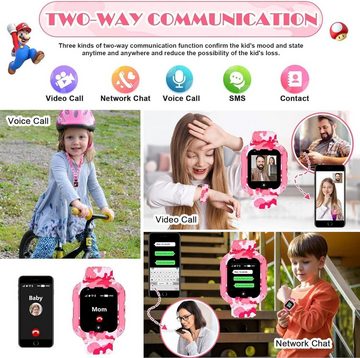 OKYUK für Kinder – Jungen- und Mädchen modische für Studentengeburtstage Smartwatch, mit GPS-Tracker, 2-Wege-Anruf, Sprach- und Video-Chat, SOS-WLAN