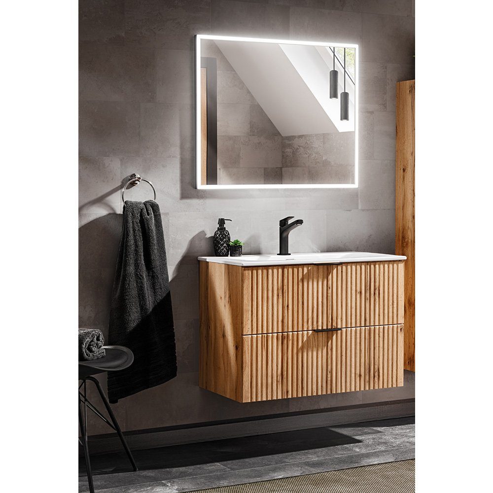 Lomadox Badmöbel-Set ADELAIDE-56, (Spar-Set, 2-St), Wotaneiche günstig online kaufen