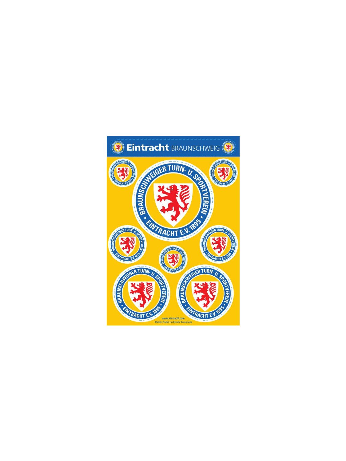 Eintracht Braunschweig Aufkleber Eintracht Braunschweig A5 Aufkleber Set - Logo
