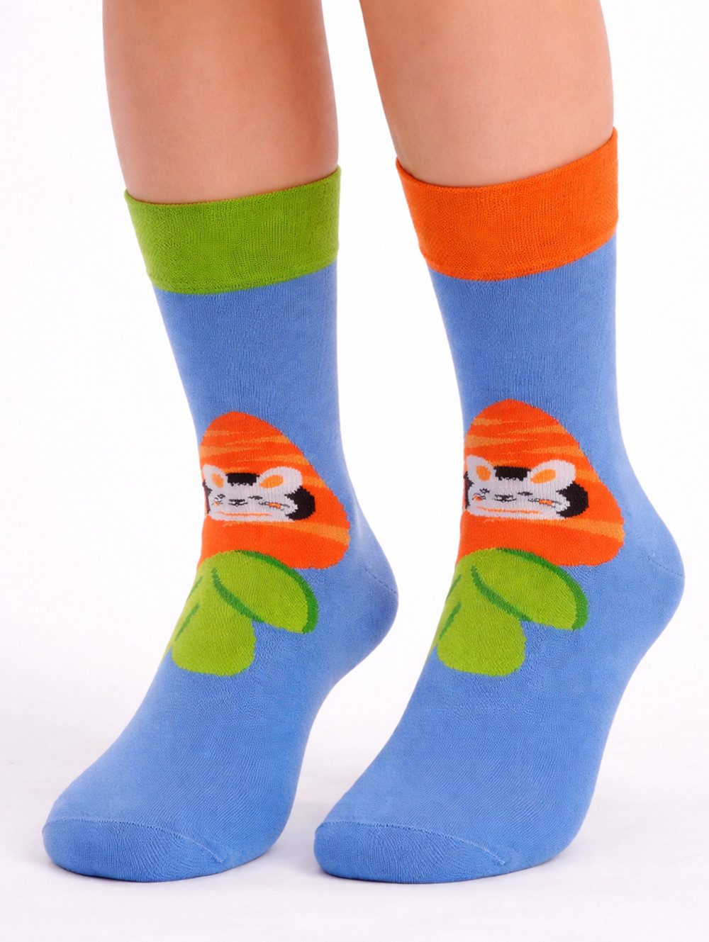 Martinex Socken Socks bunte Strümpfe Themensocken für Ostern mit Hasen 34 35 36 37 38 39 40 41 42 43 44 45, für Ostern, Valentinstag, Alltag