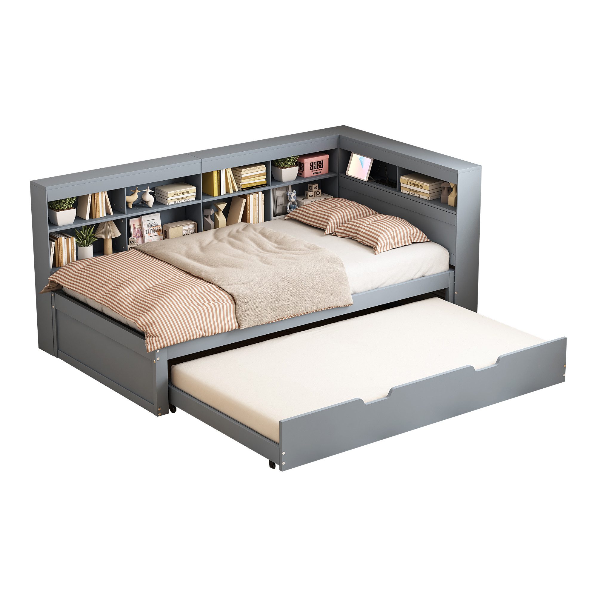 OKWISH Kinderbett Schlafsofa Funktionsbett Stauraumbett (mit günstig online kaufen
