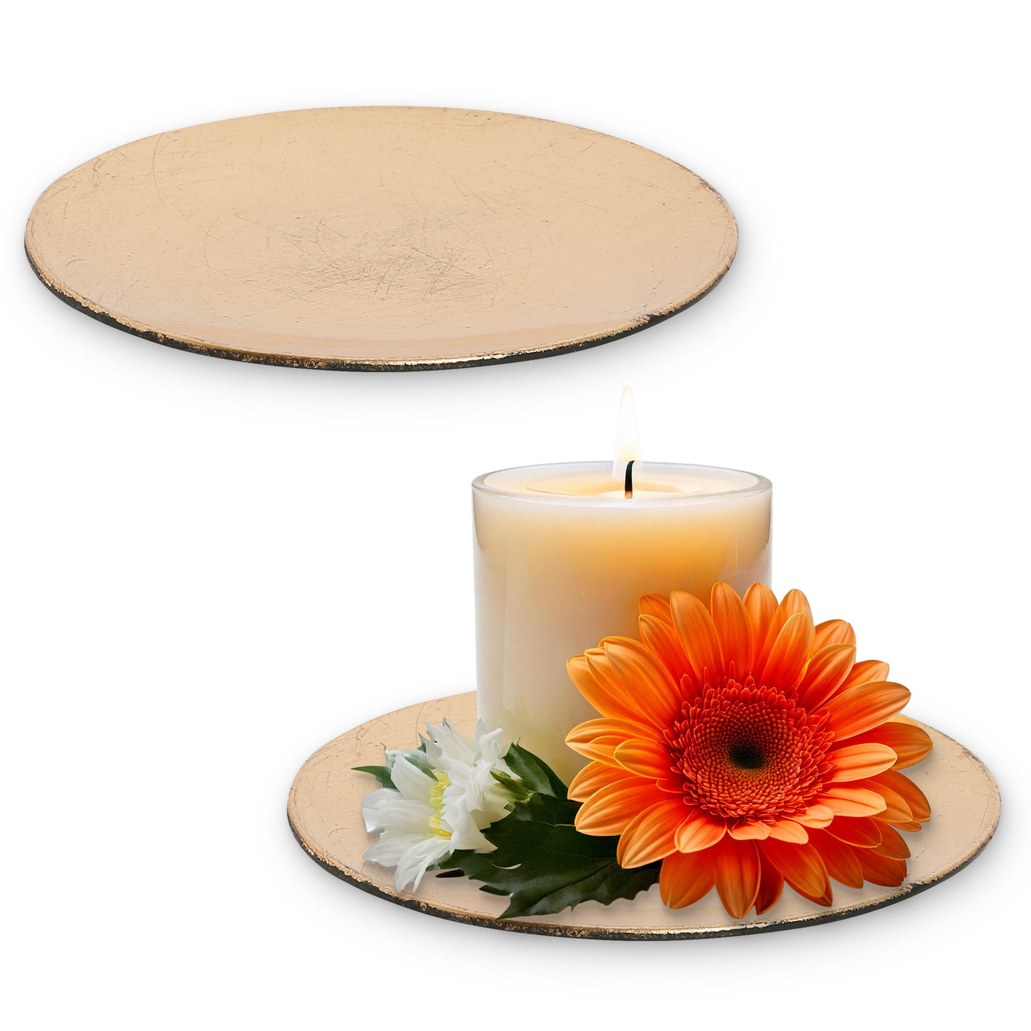 matches21 HOME & HOBBY Dekoschale Deko-Teller 15 cm 2er Set in gold für dri günstig online kaufen