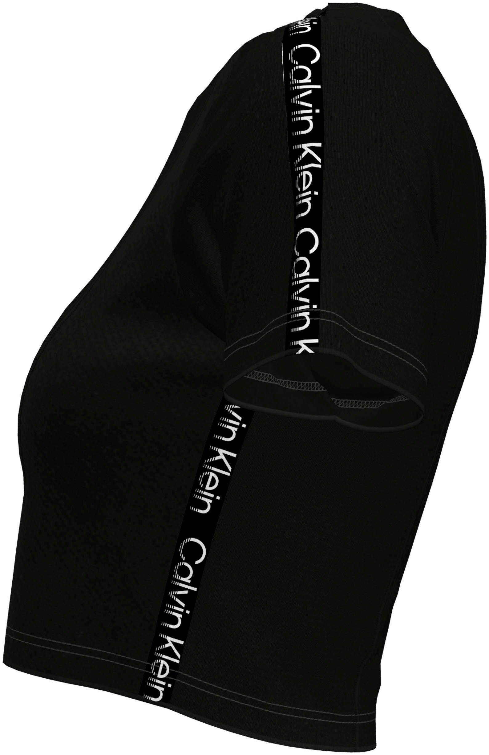 SS PW Sport - Klein Calvin Rundhalsshirt mit Black T-Shirt Logoschriftzug Ck Klein Calvin