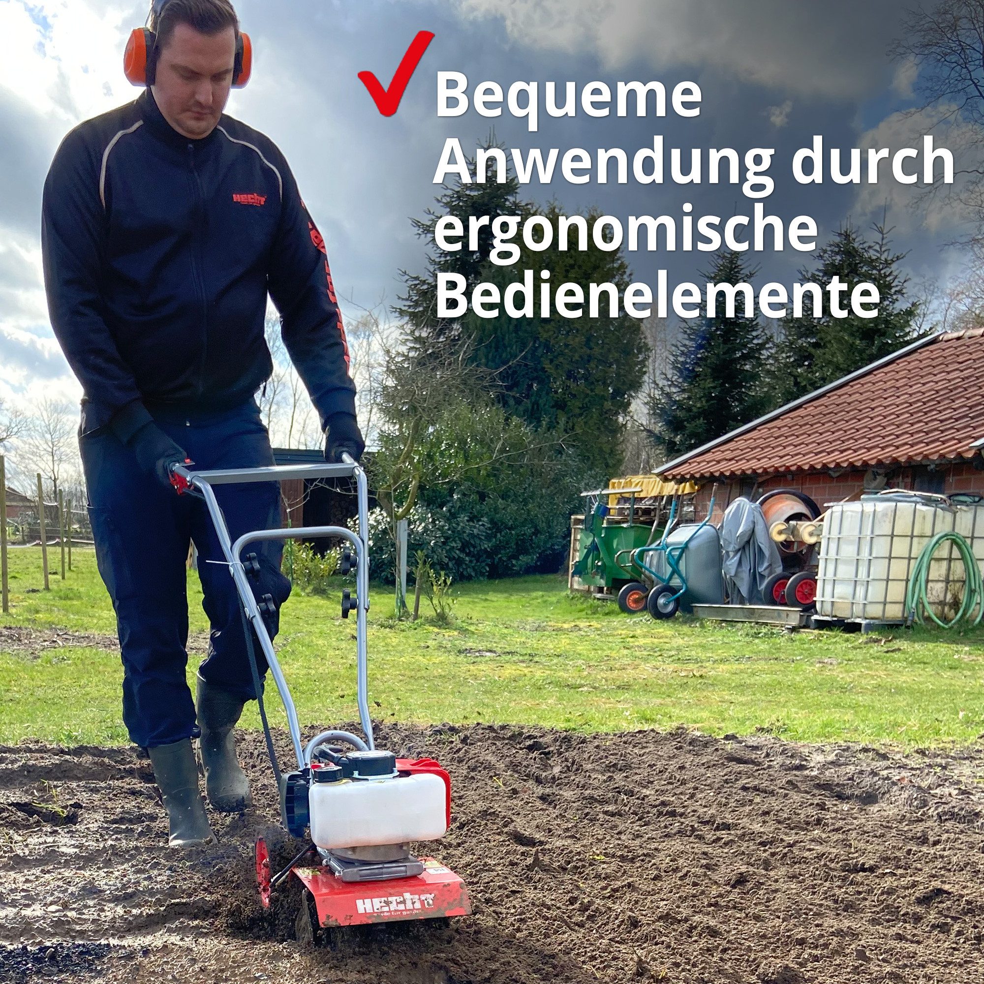 Hecht Benzinmotorhacke Gartenfräse 2 PS 9000 U/min 51,7cm³, 25 cm Arbeitsbr günstig online kaufen