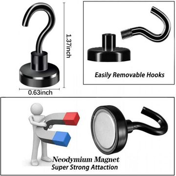 Haftmagnetschnäpper Magnethaken Extra Stark 8KG Neodym Magnet Haken für Werkzeug, Lubgitsr