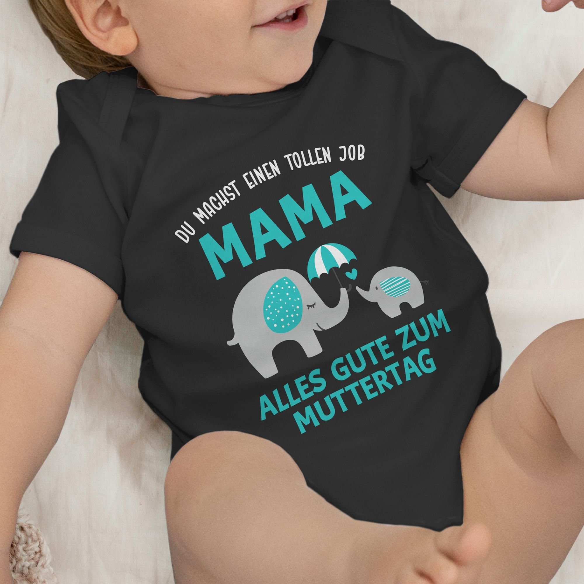 Mama 1 Shirtracer Shirtbody einen Muttertagsgeschenk 2 Muttertag (1-tlg) Schwarz Geschenk machst tollen - Zum Job Du