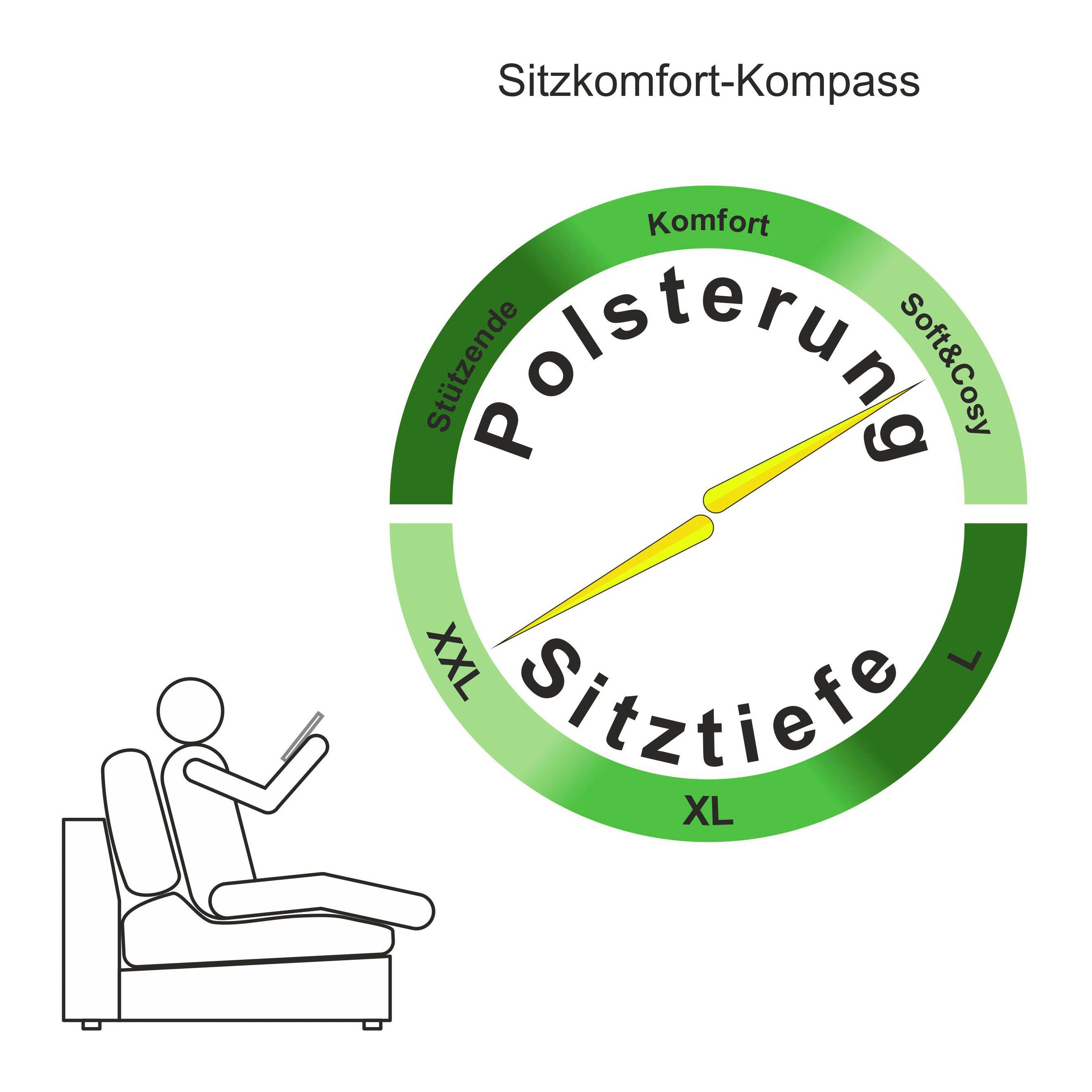 OTTO home Wohnlandschaft Cosy Lounge U-Form, Breite 385 cm, Mega-Sofa mit Cordstoff bezogen, mit Federkern & 5 Zierkissen – Bild 4 von 5
