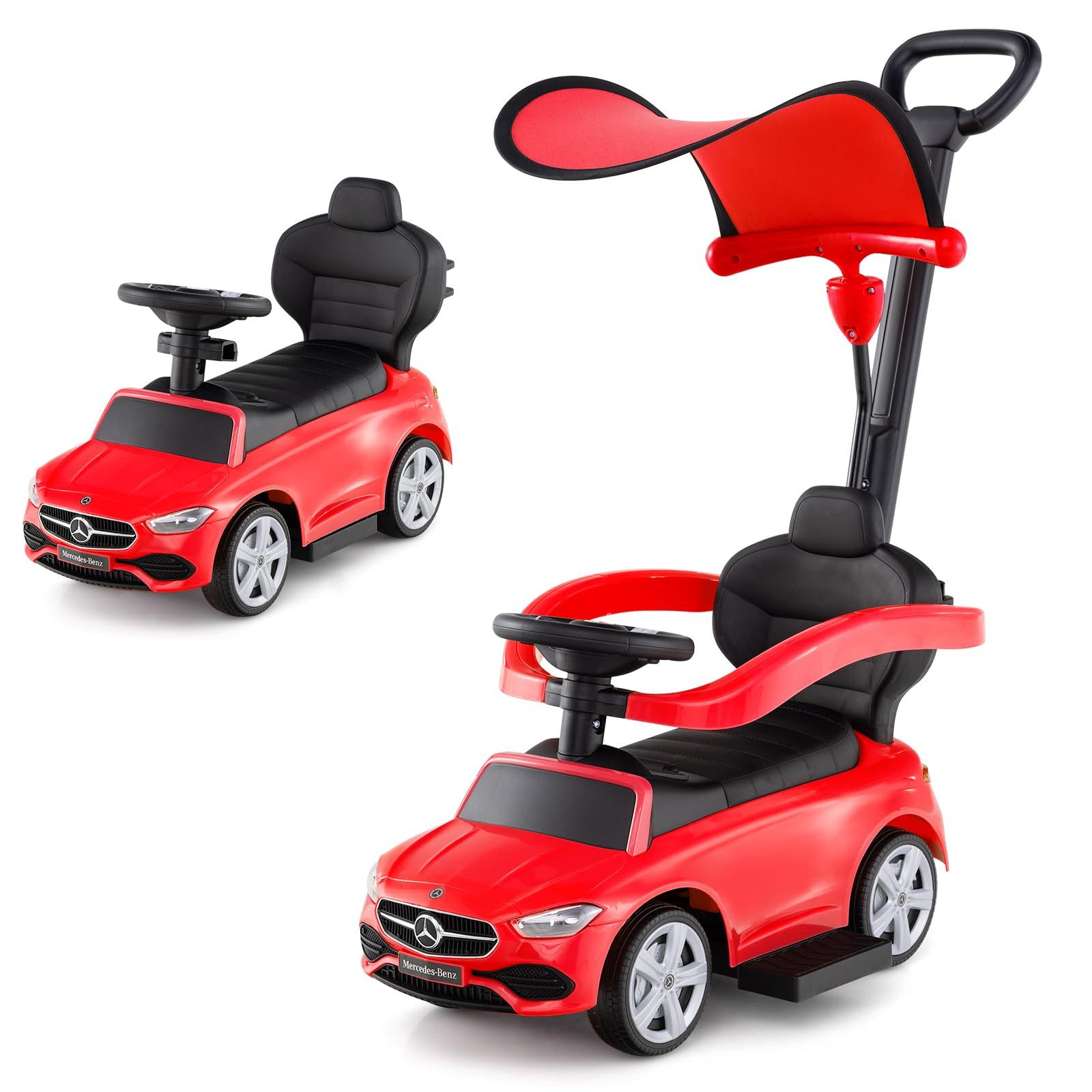 COSTWAY Rutscherauto, Mercedes-Benz Rutschfahrzeug, Schiebauto, mit Hupe