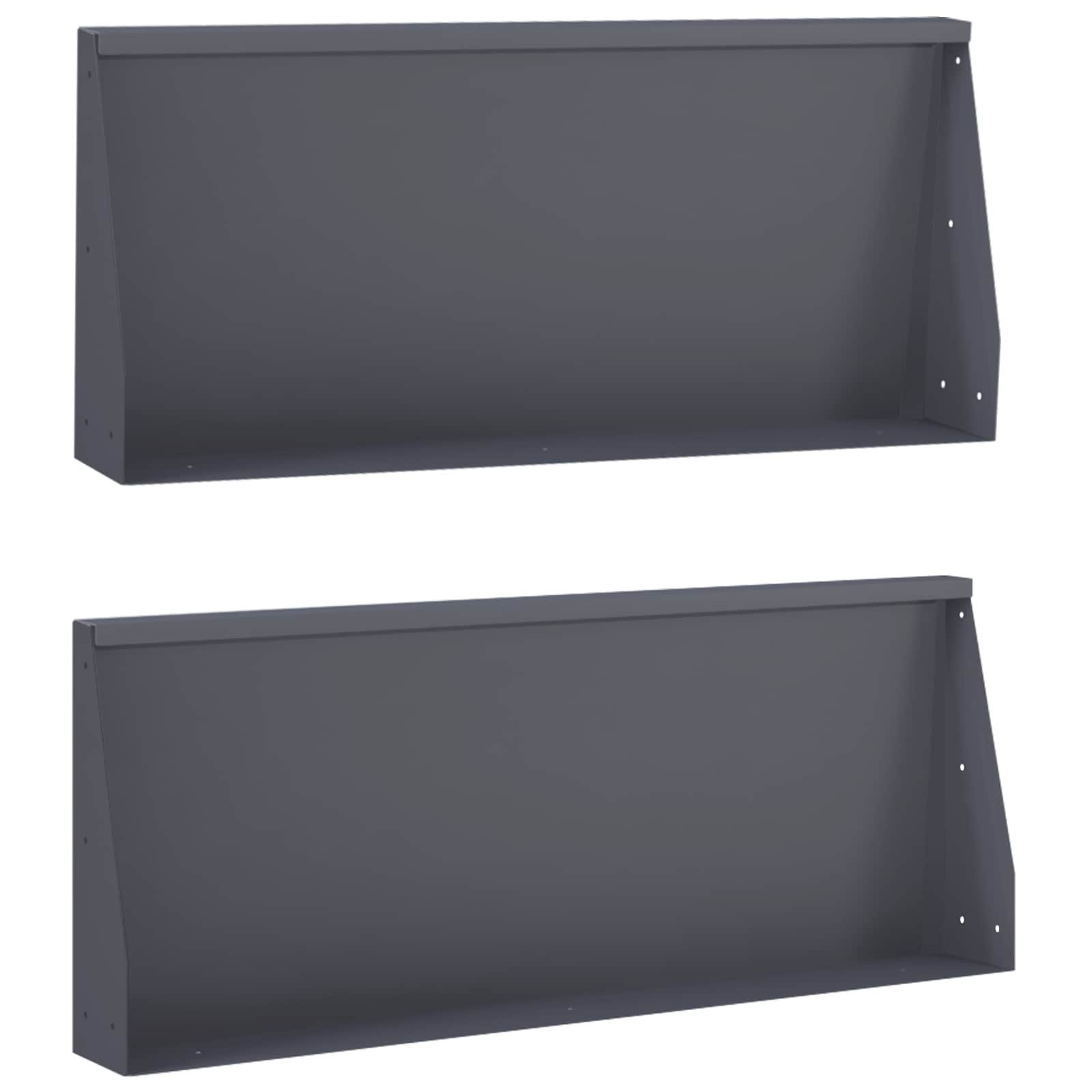 vidaXL Beetumrandung Stützmauer 2 stk. 100 x 12 x 30 cm Stahl Anthrazit