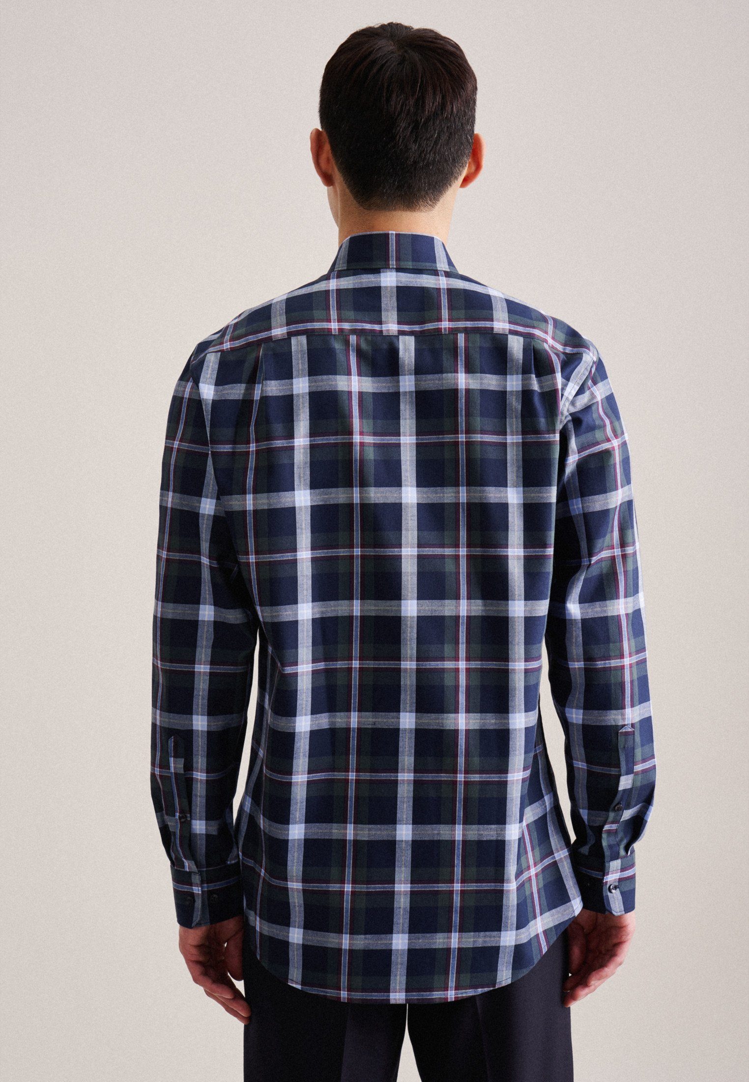 seidensticker Flanellhemd Regular Regular 1/1 Button-Down-Kragen Karo günstig online kaufen
