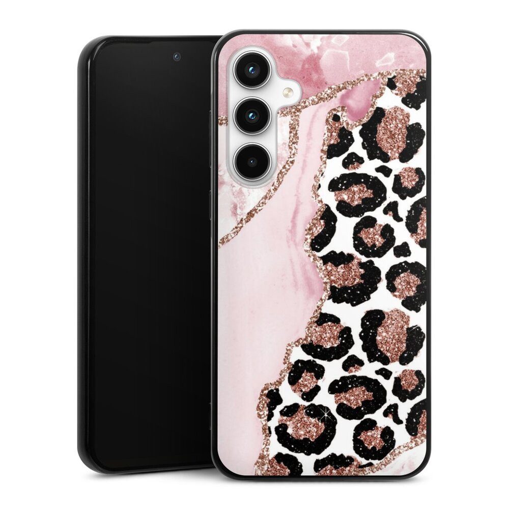 DeinDesign Handyhülle Leopard Glitzer Look Marmor Patterns and Textures Smooth Pink, Samsung Galaxy A35 5G Silikon Hülle Bumper Case Handy Schutzhülle