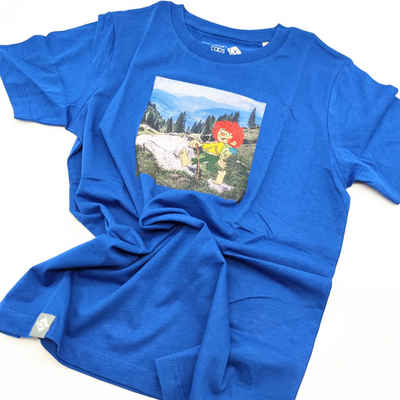 Bavarian Caps Hoodie Kids T-Shirt "Pumuckl wandert" blau