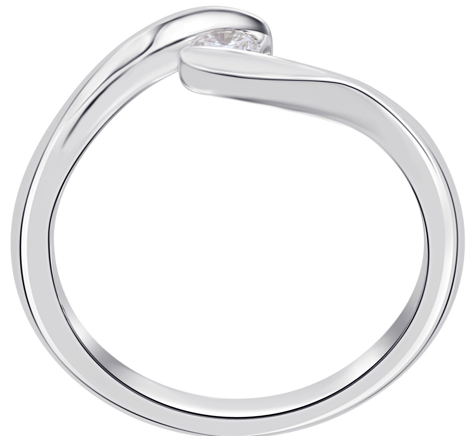 Schmuck Damen 585 Brillant Gold ELEMENT Ring Diamant Spannfassung ONE ct Diamantring 0,10 aus Weißgold, Spannfassung