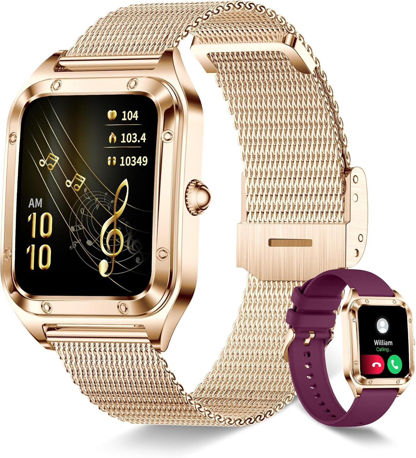 Betatree betatree-sw01 Smartwatch (4 cm, android ios), Smartwatch mit Telefonfunktion 1.85 Zoll Touchscreen Fitness Uhr