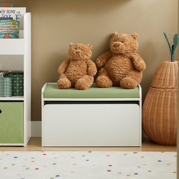SoBuy Aufbewahrungsbox KMB80, Kinder Spielzeugtruhe Schuhbank mit Sitzkissen Spielzeug Aufbewahrung